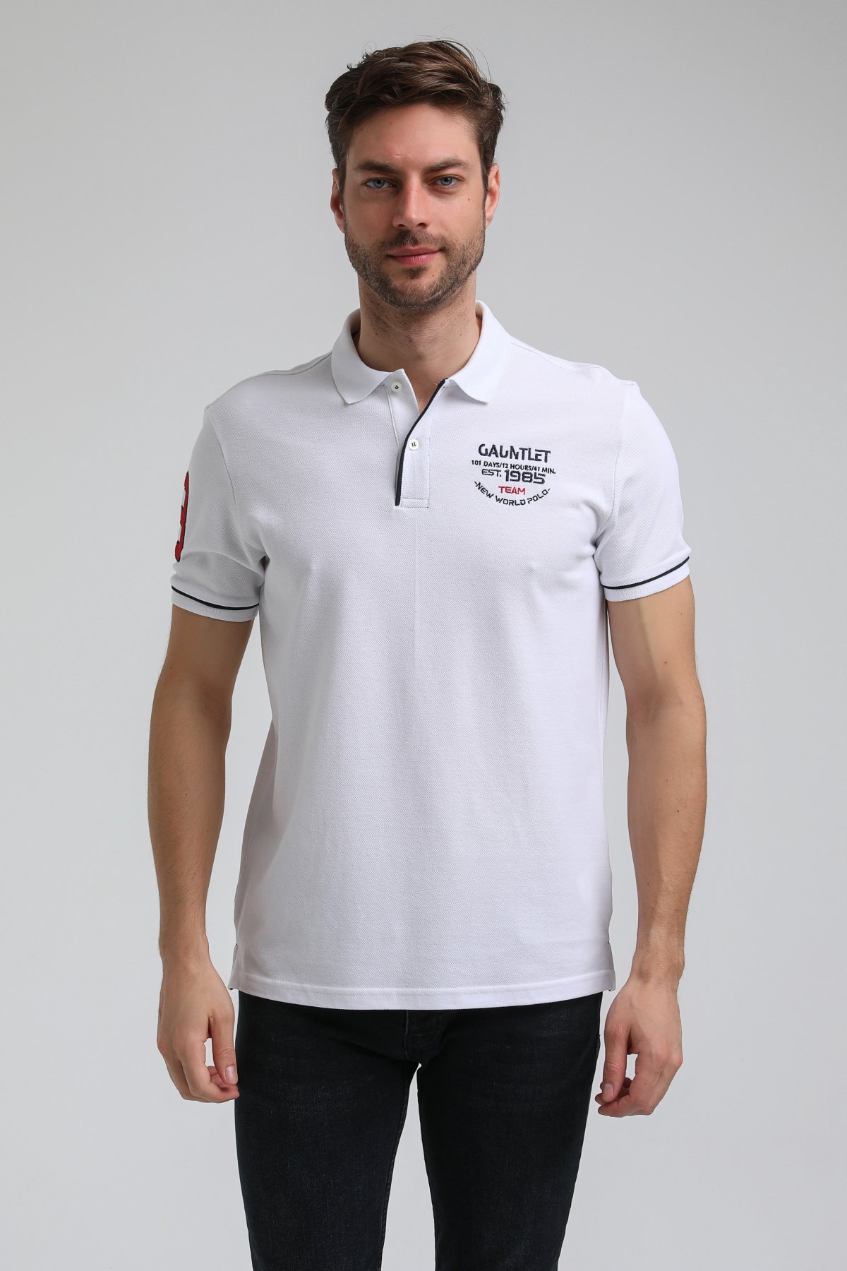 New World Polo Polo Yaka Beyaz Big Size Polo 23SSM10252