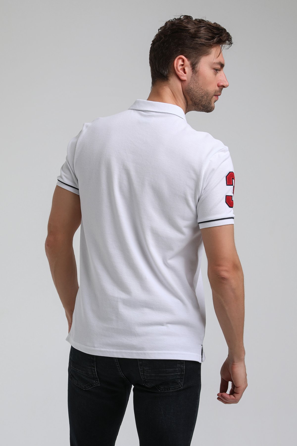 New World Polo Polo Yaka Beyaz Big Size Polo 23SSM10252