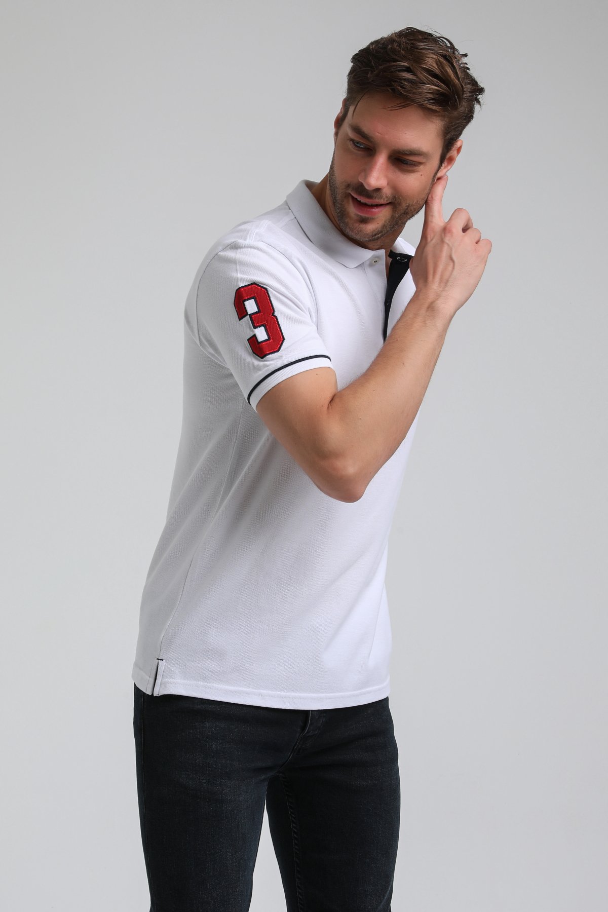 New World Polo Polo Yaka Beyaz Big Size Polo 23SSM10252