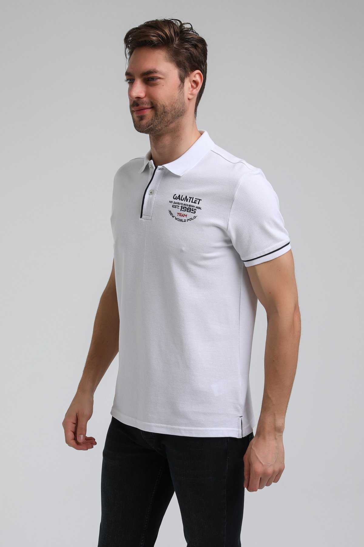 New World Polo Polo Yaka Beyaz Big Size Polo 23SSM10252