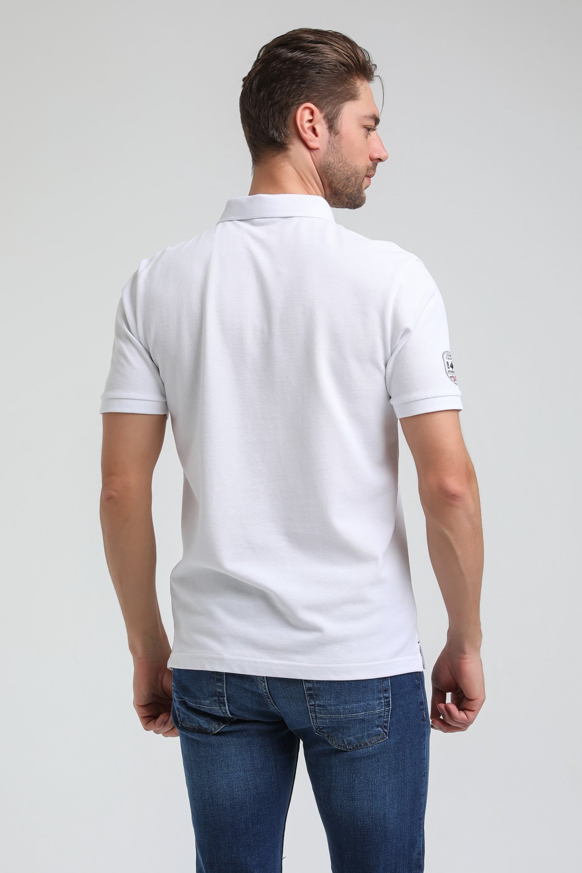 New World Polo Polo Yaka Beyaz Regular Custom Polo 23SSM10271