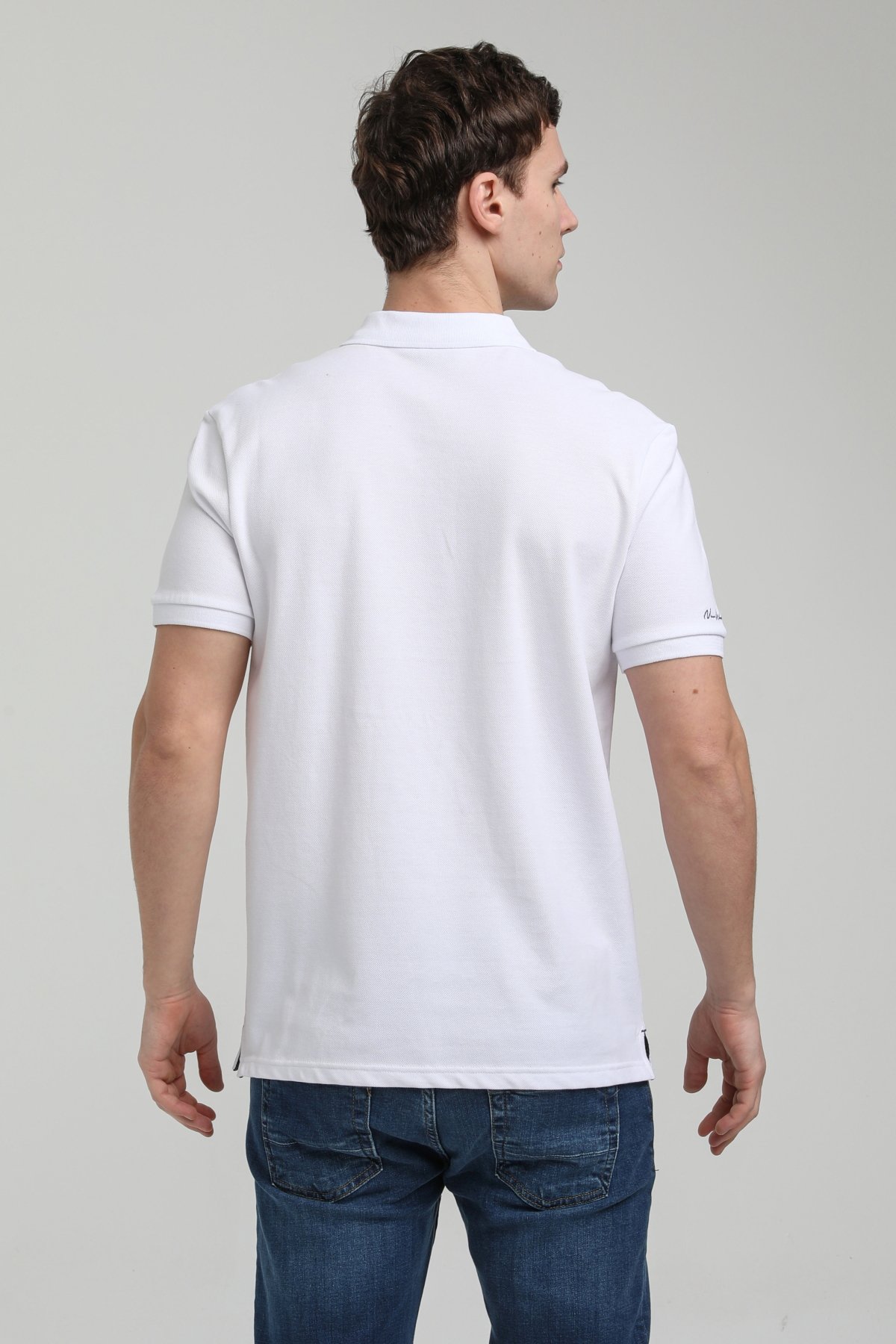 New World Polo Polo Yaka Beyaz Regular Custom Polo 23SSM10248