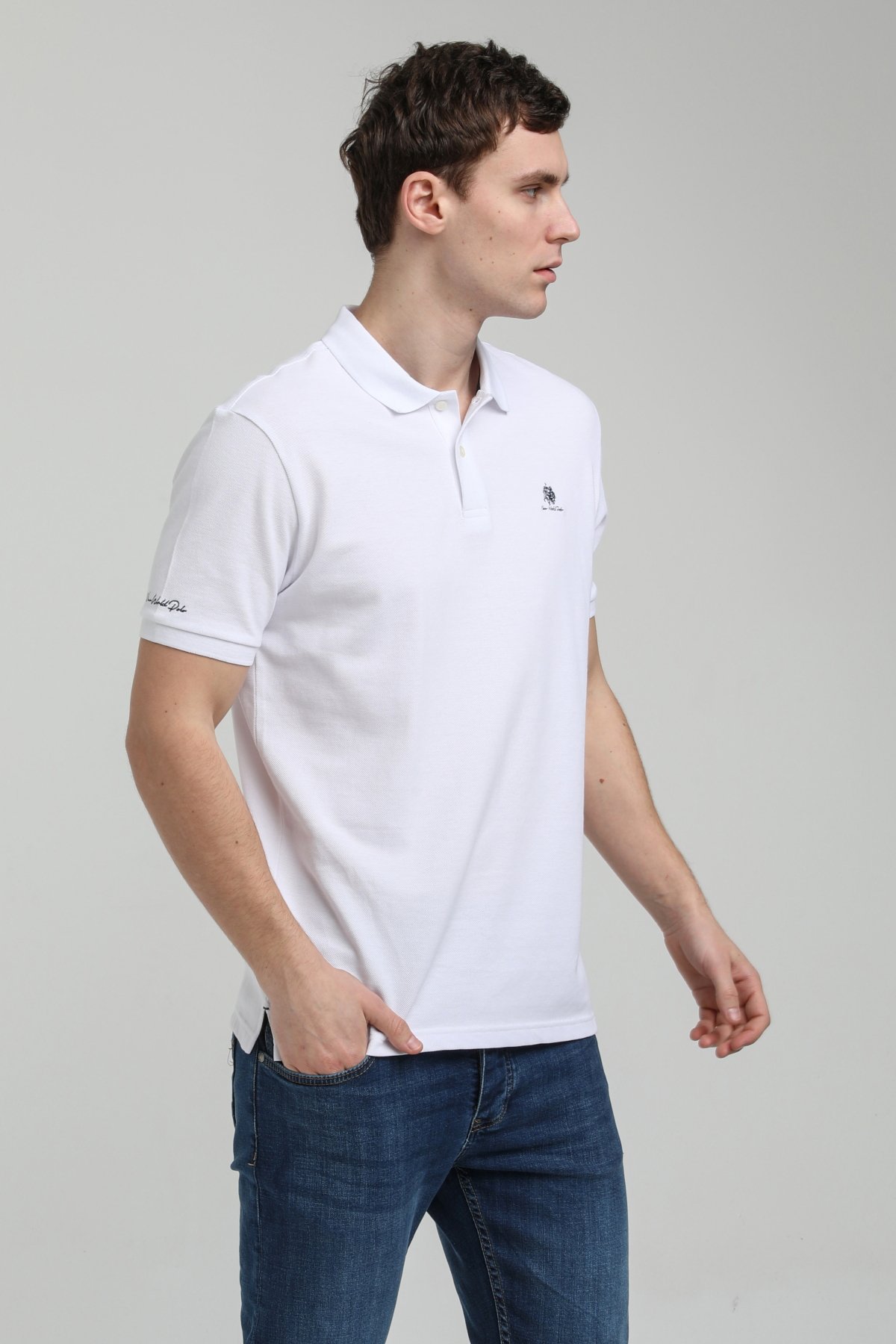 New World Polo Polo Yaka Beyaz Regular Custom Polo 23SSM10248