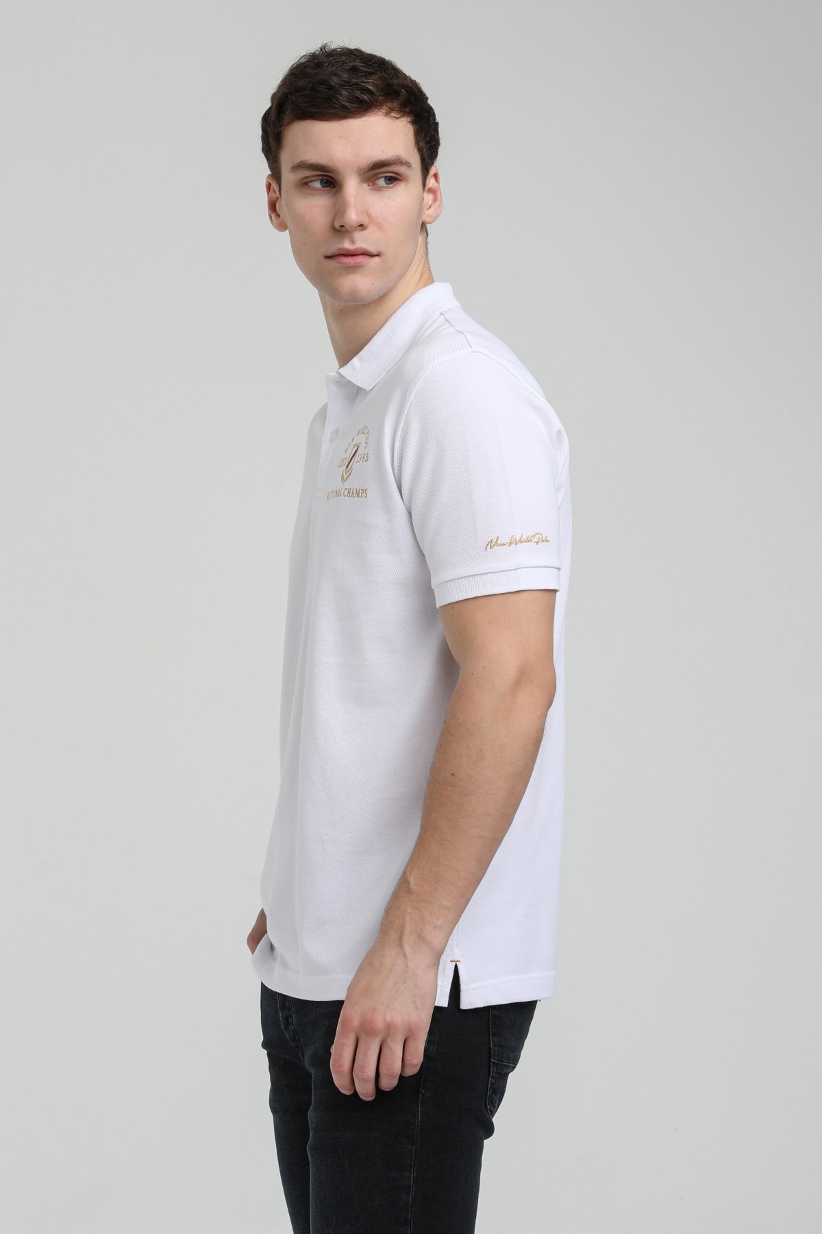New World Polo Polo Yaka Beyaz Regular Custom Polo 23SSM10251