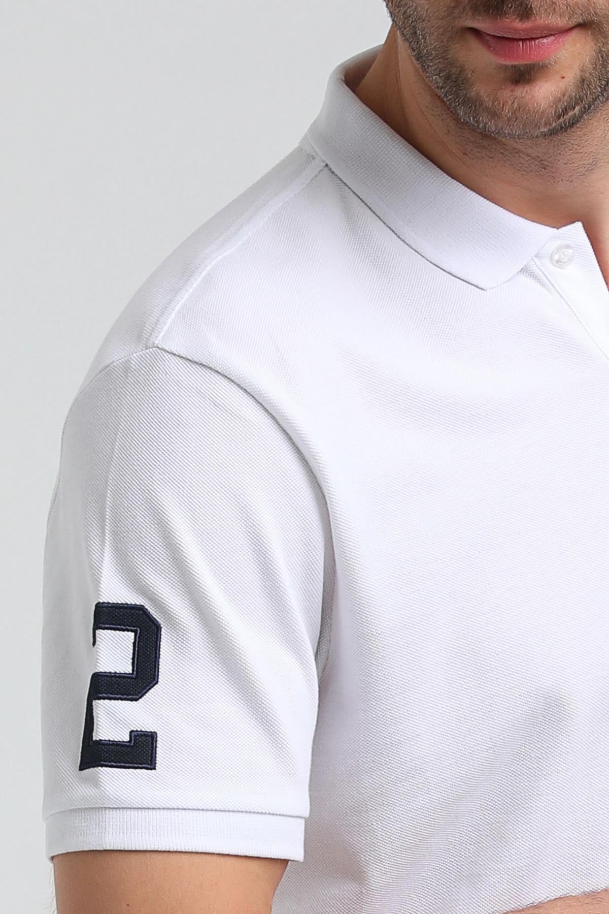New World Polo Polo Yaka Beyaz Regular Custom Polo 23SSM10274