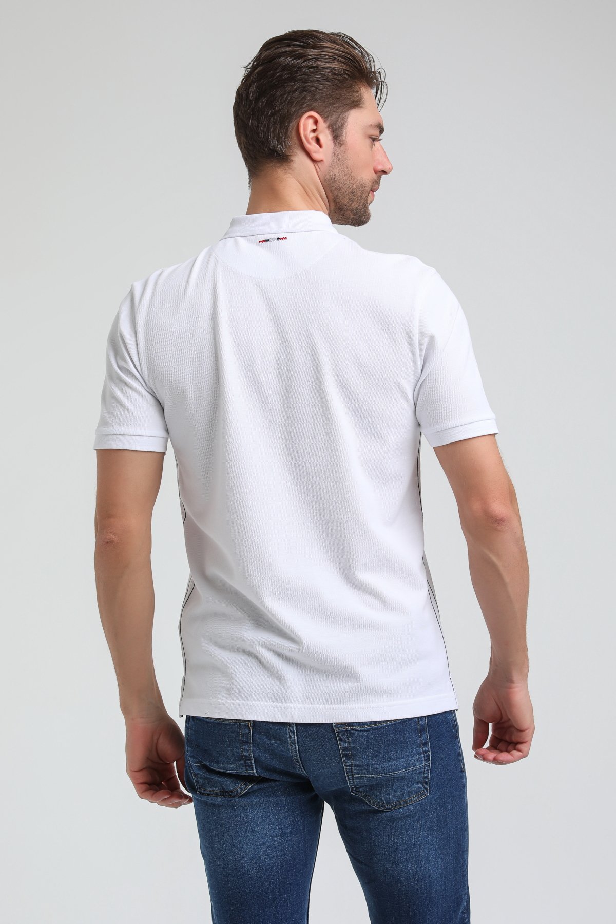 New World Polo Polo Yaka Beyaz Regular Custom Polo 23SSM10273