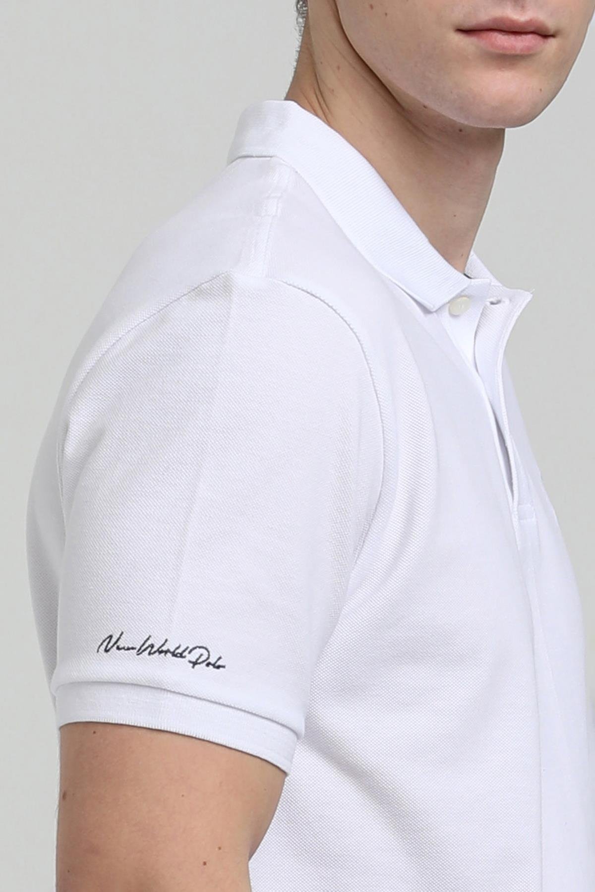 New World Polo Polo Yaka Beyaz Regular Custom Polo 23SSM10248