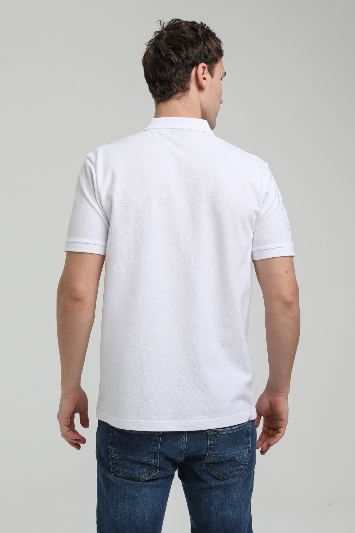 New World Polo Polo Yaka Beyaz Regular Custom Polo 23SSM10256