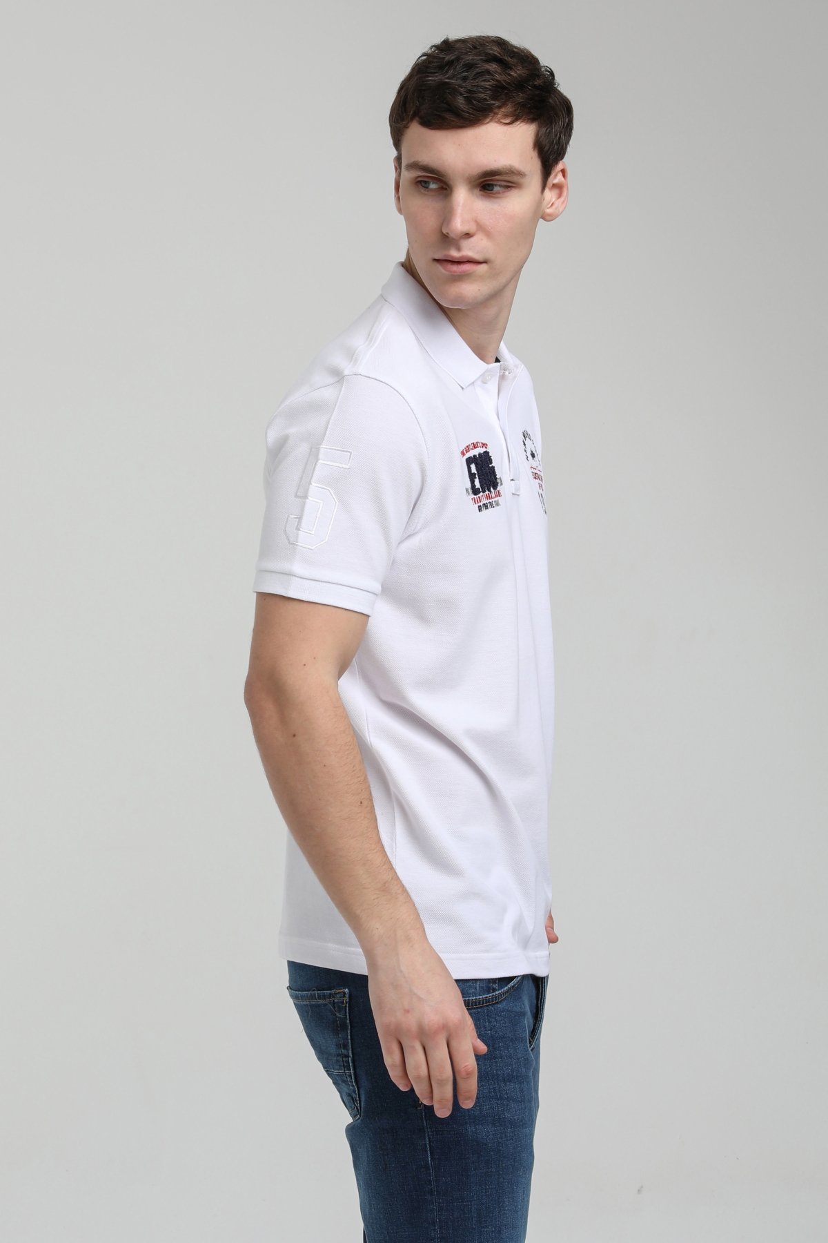 New World Polo Polo Yaka Beyaz Regular Custom Polo 23SSM10256