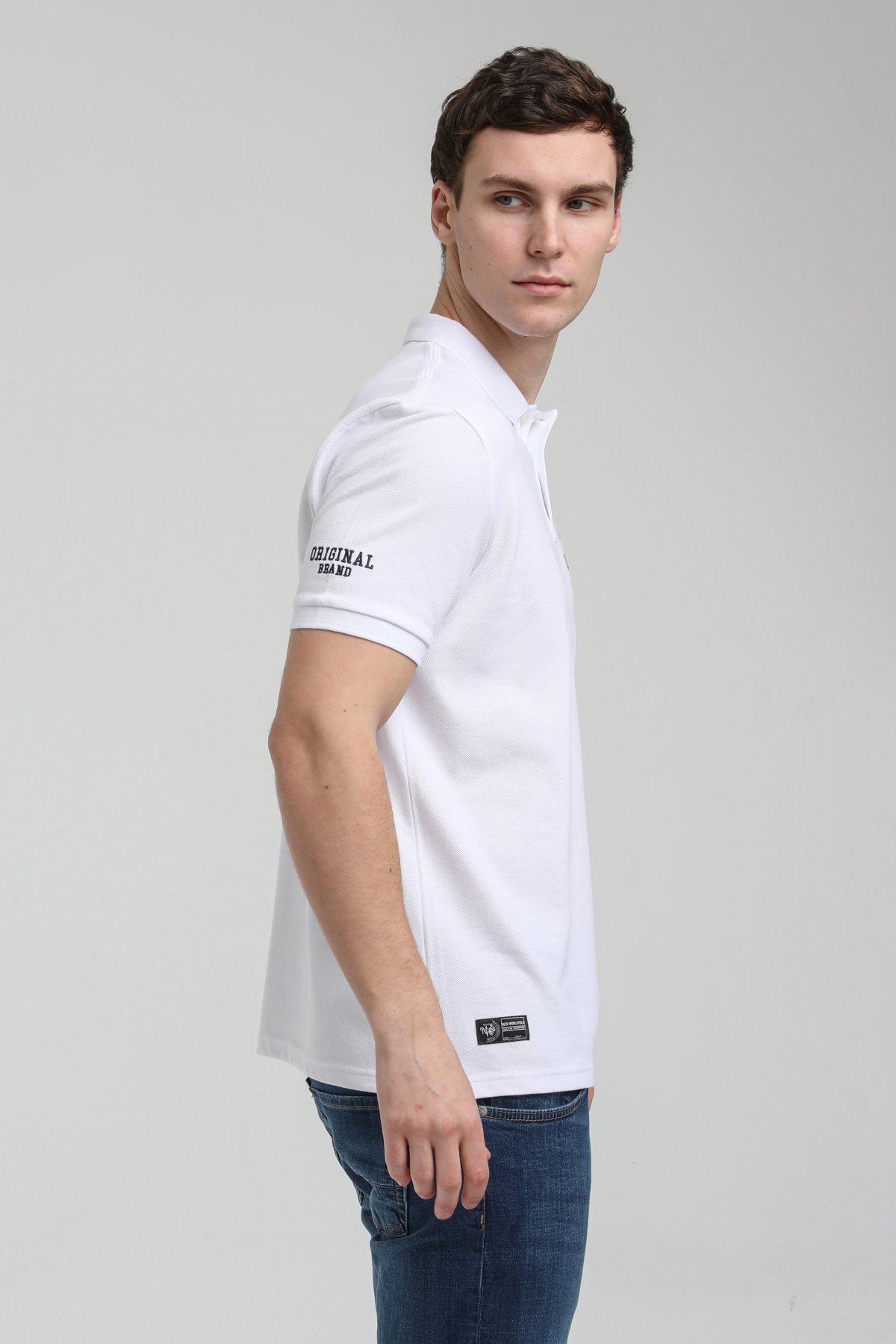 New World Polo Polo Yaka Beyaz Regular Custom Polo 23SSM10250
