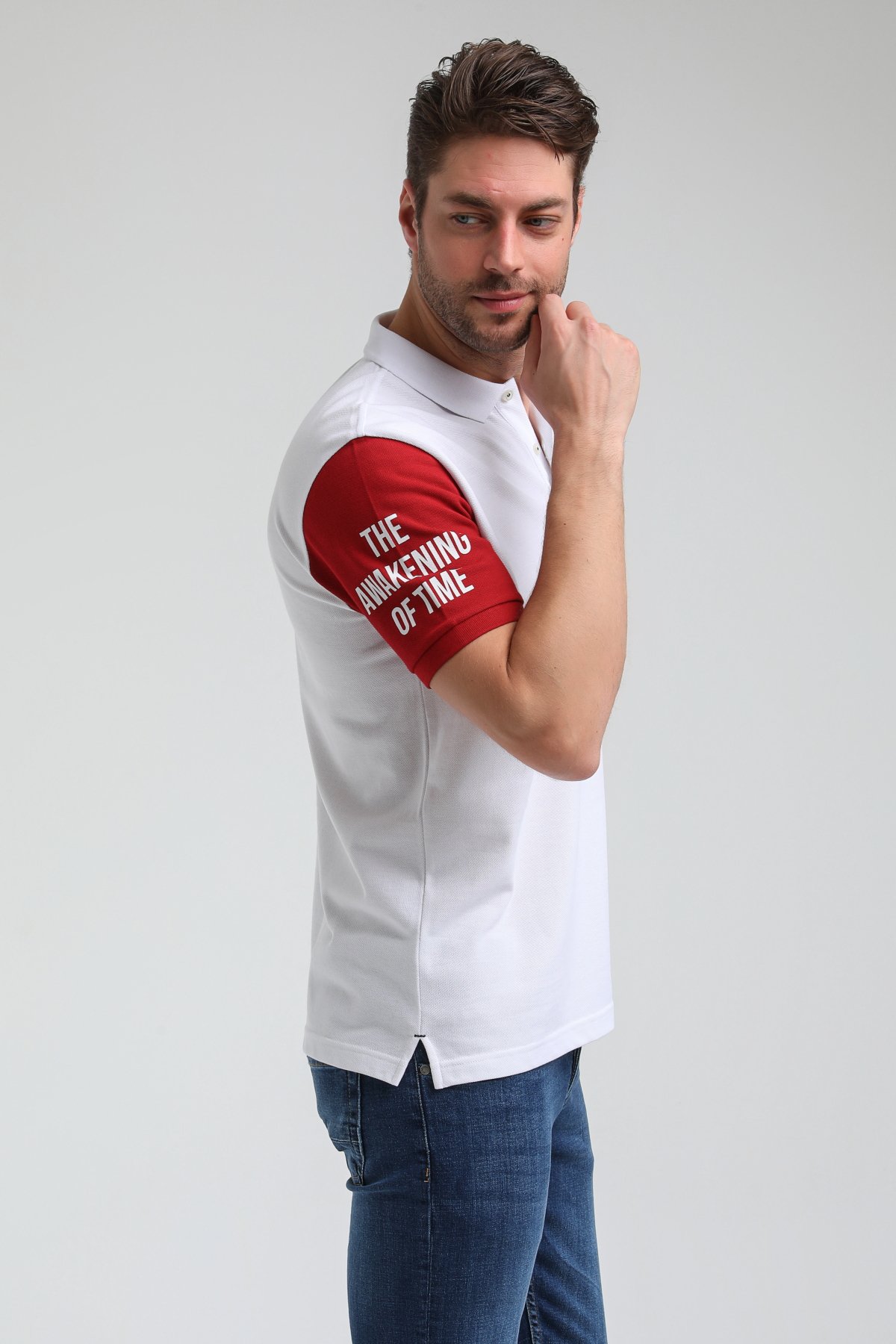 New World Polo Polo Yaka Beyaz Slim Fit Polo 23SSM10259