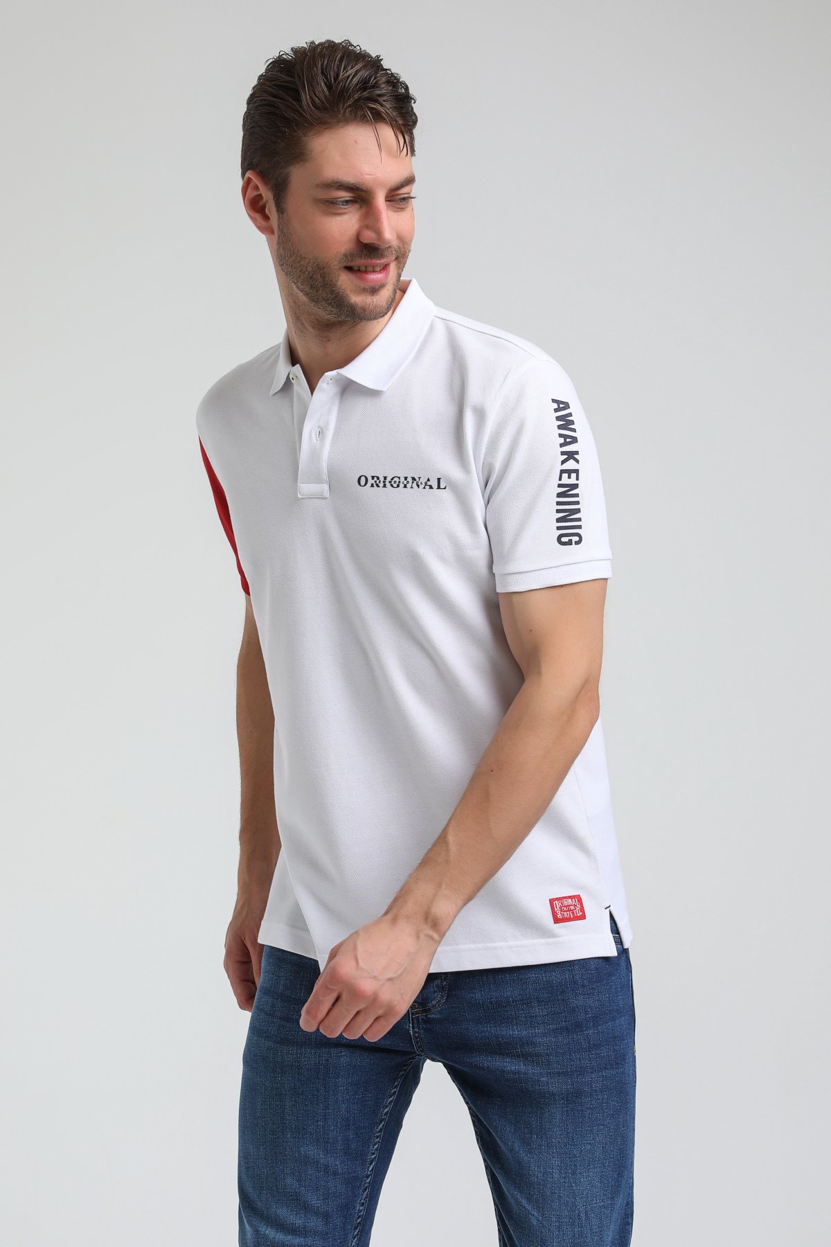 New World Polo Polo Yaka Beyaz Slim Fit Polo 23SSM10259