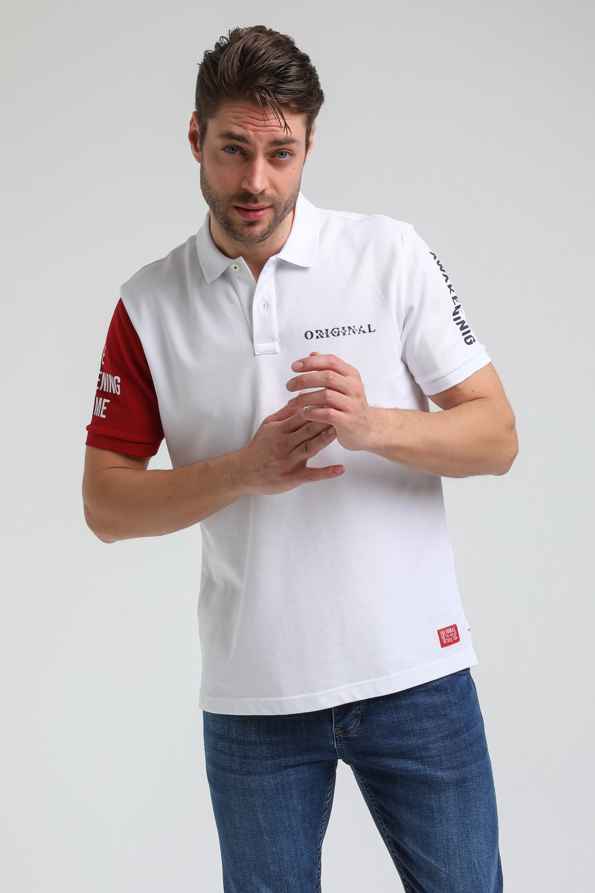 New World Polo Polo Yaka Beyaz Slim Fit Polo 23SSM10259