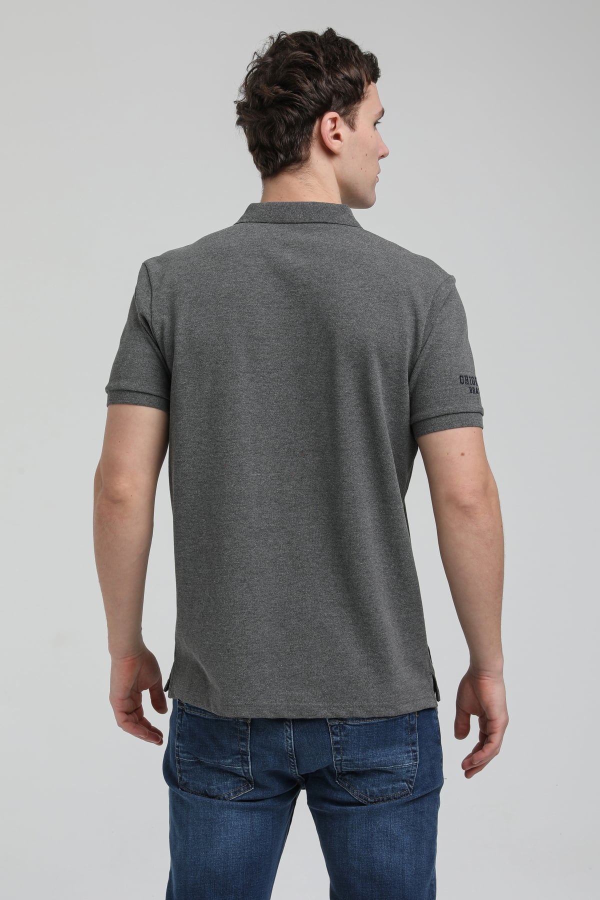 New World Polo Polo Yaka Gri Regular Custom Polo 23SSM10250