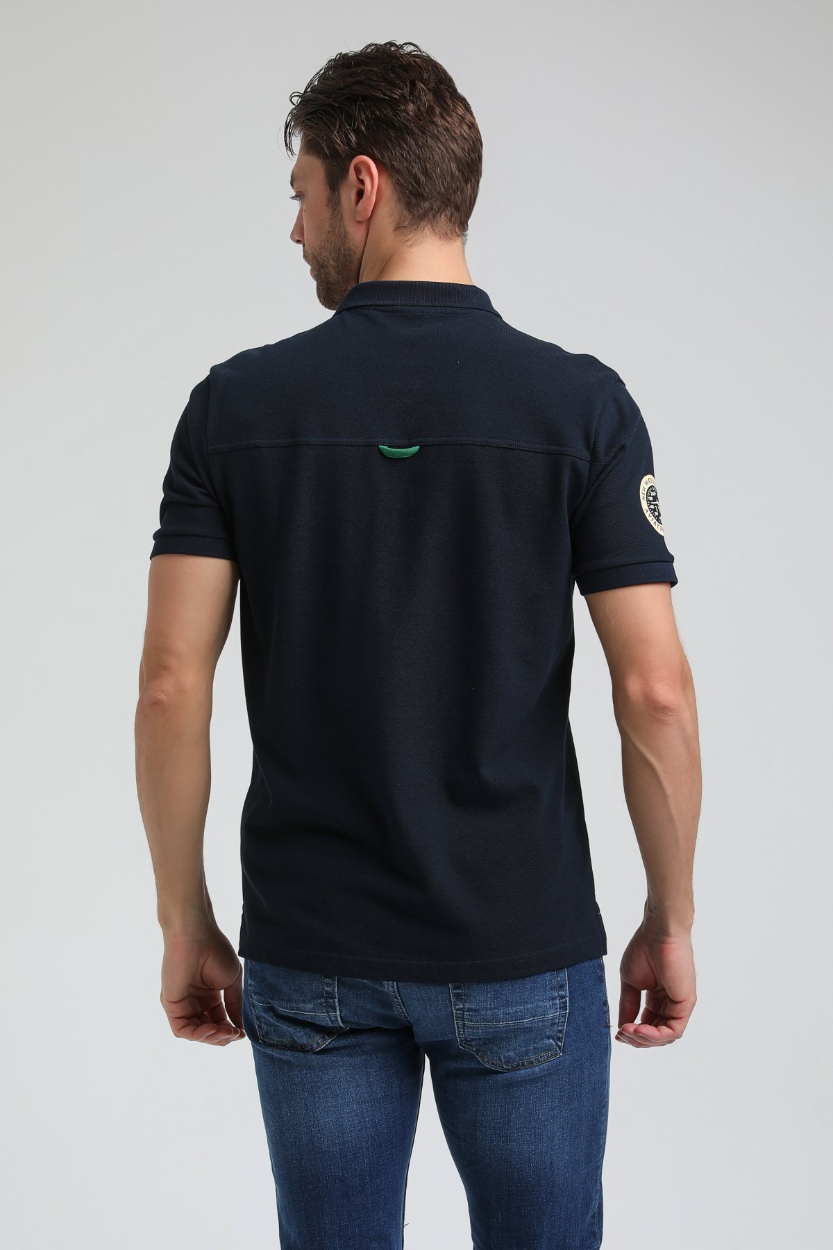 New World Polo Polo Yaka Gri Regular Custom Polo 23SSM10270