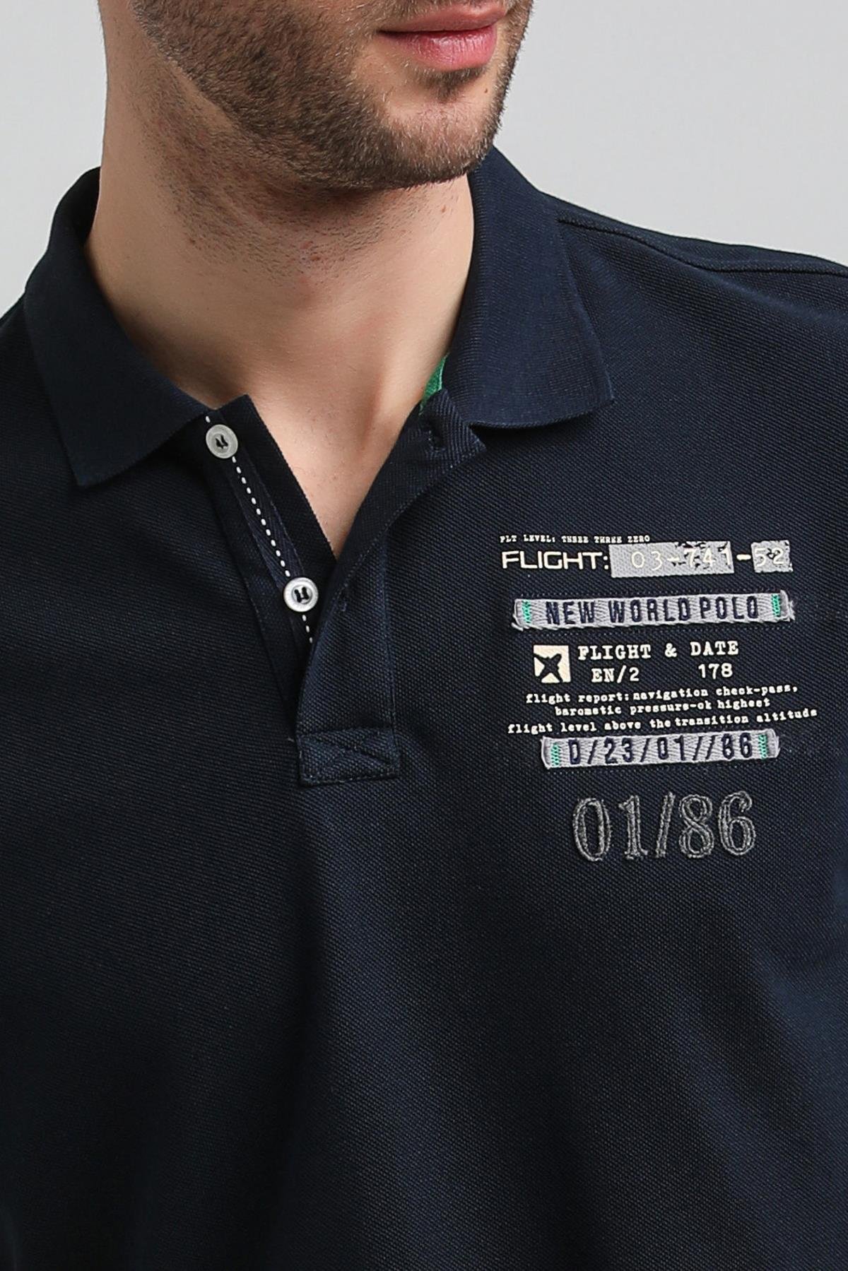 New World Polo Polo Yaka Gri Regular Custom Polo 23SSM10270