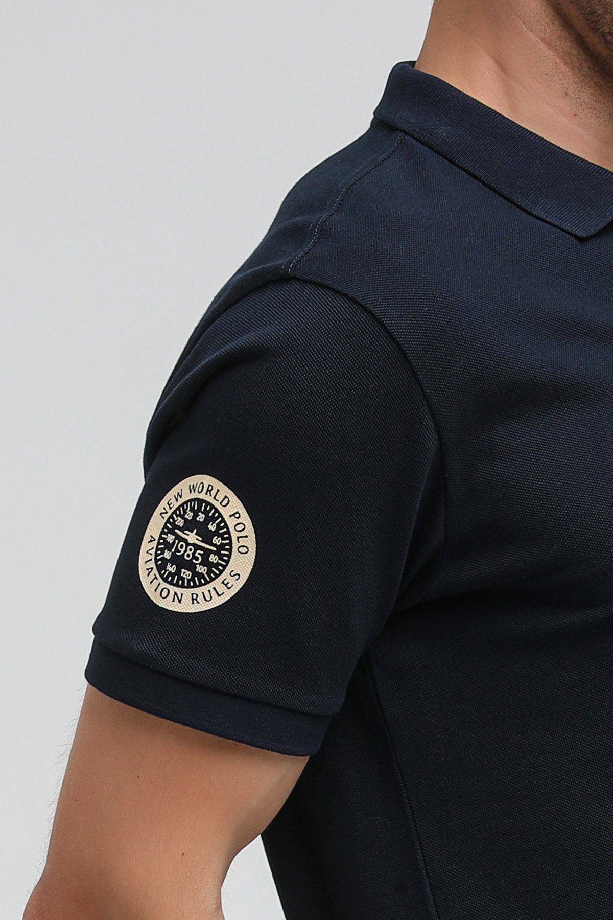 New World Polo Polo Yaka Gri Regular Custom Polo 23SSM10270