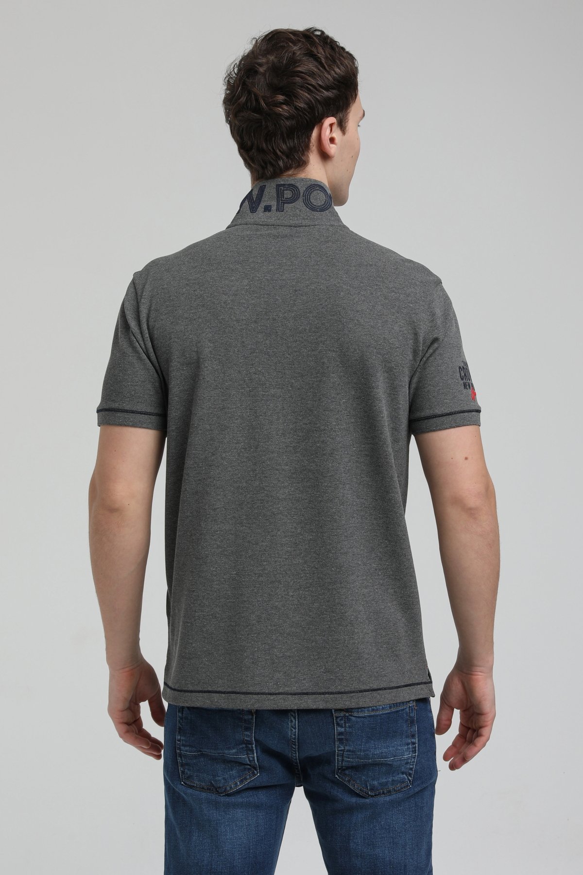 New World Polo Polo Yaka Gri Slim Fit Polo 23SSM10258