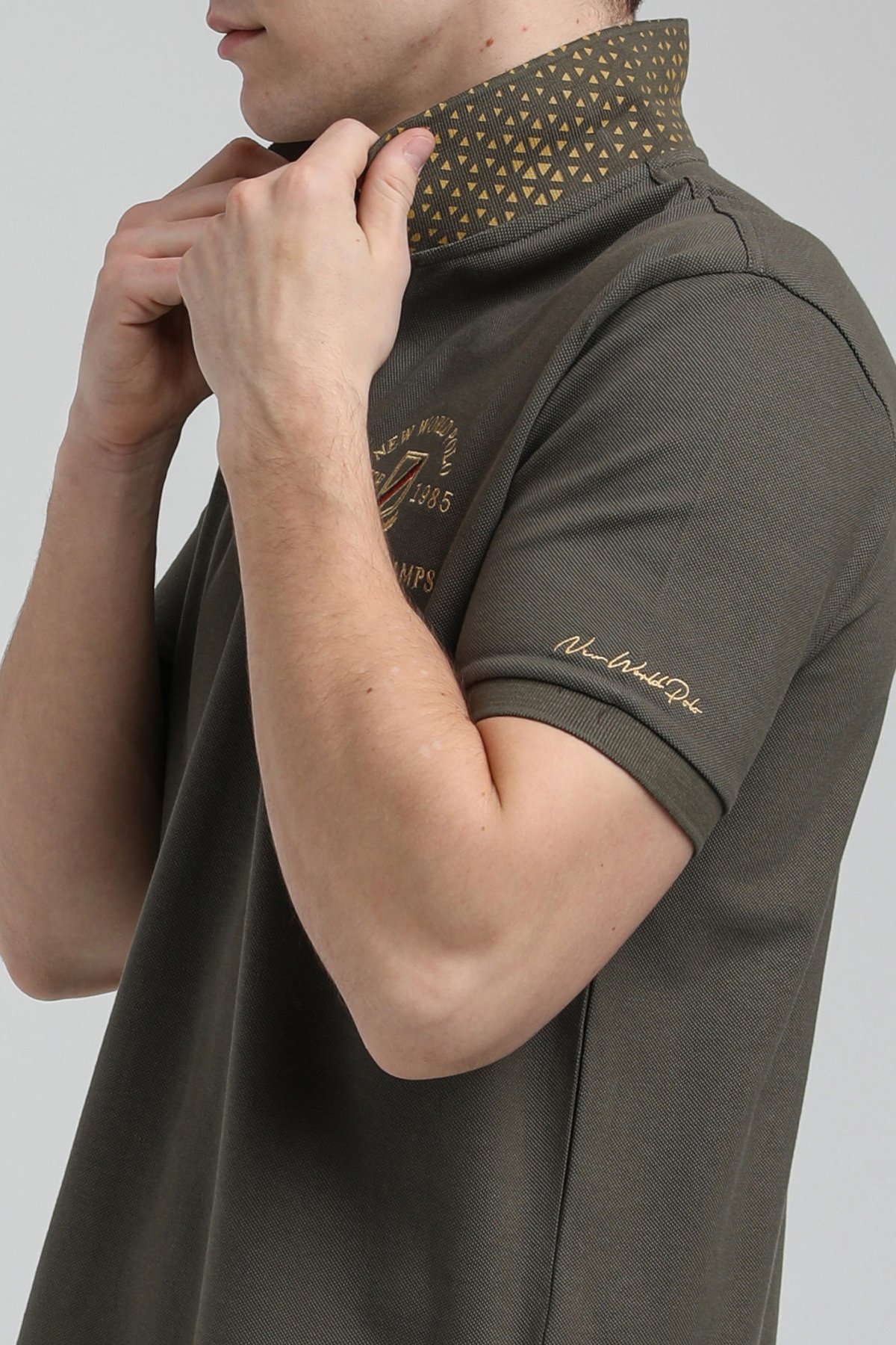 New World Polo Polo Yaka Haki Regular Custom Polo 23SSM10251