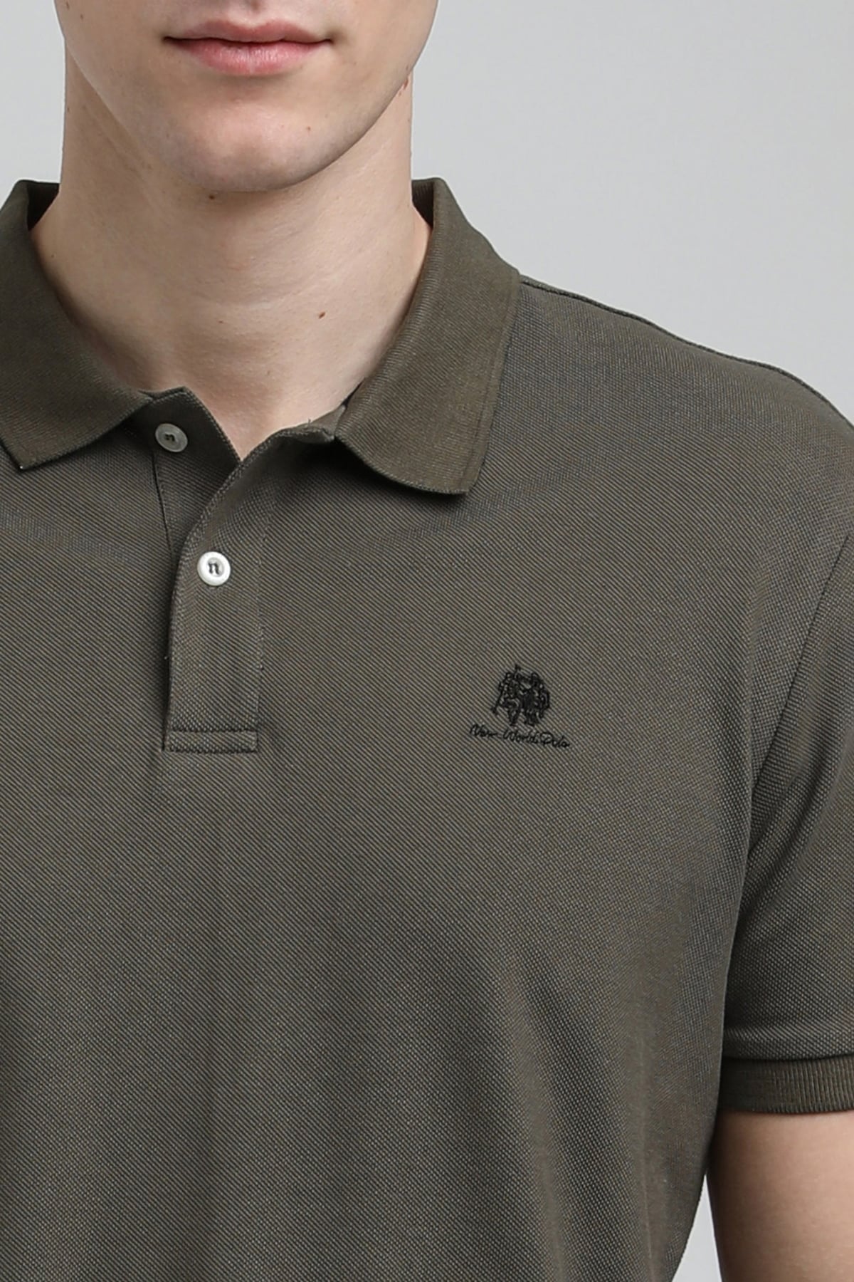 New World Polo Polo Yaka Haki Regular Custom Polo 23SSM10248