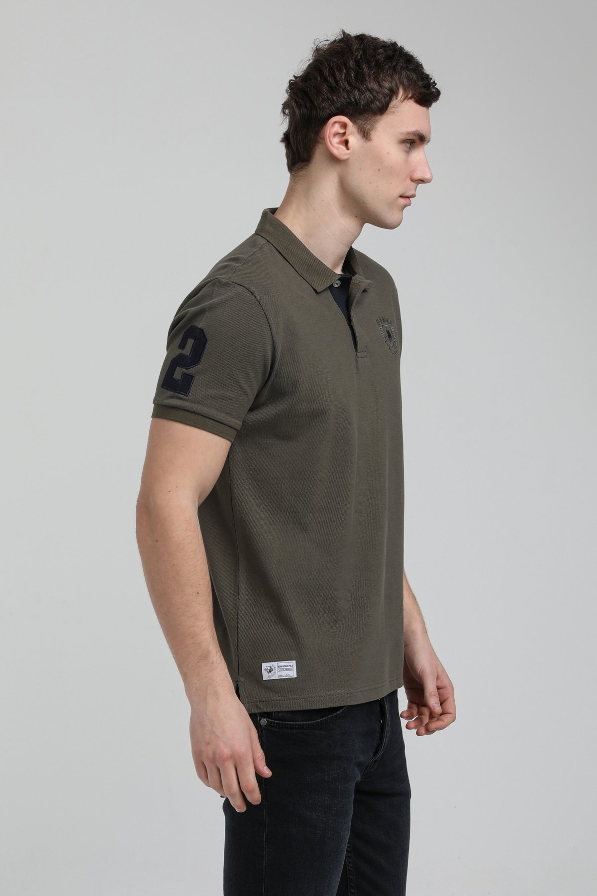 New World Polo Polo Yaka Haki Regular Custom Polo 23SSM10253