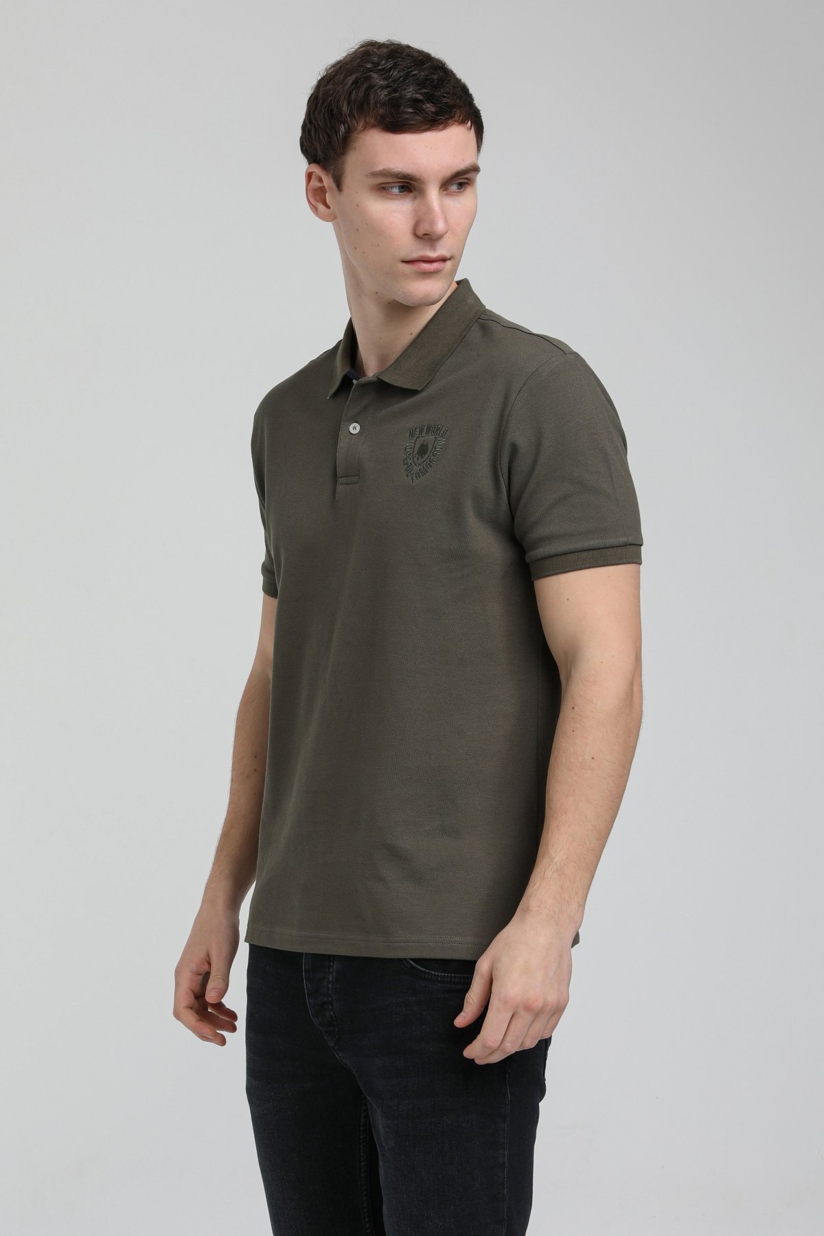 New World Polo Polo Yaka Haki Regular Custom Polo 23SSM10253