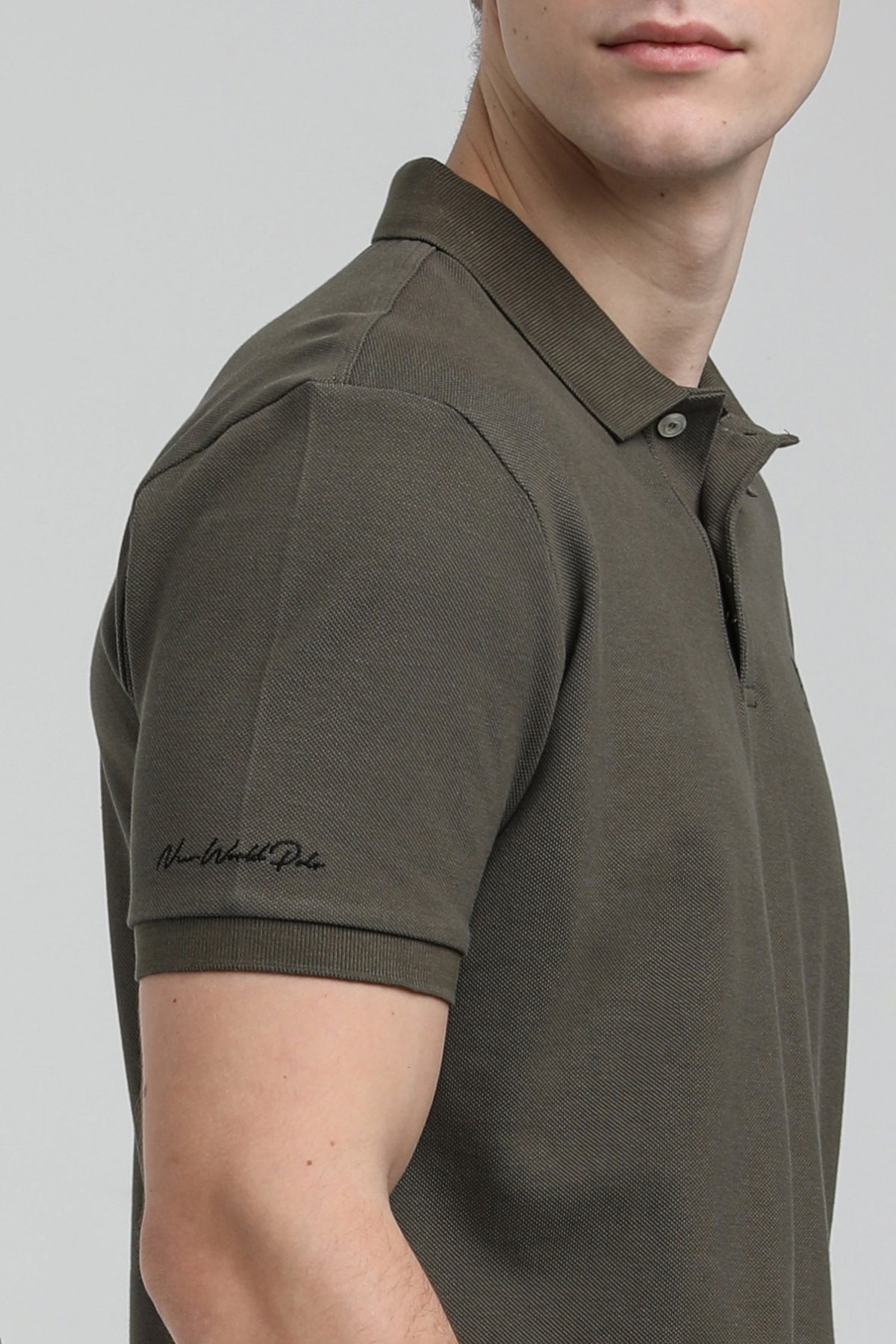New World Polo Polo Yaka Haki Regular Custom Polo 23SSM10248
