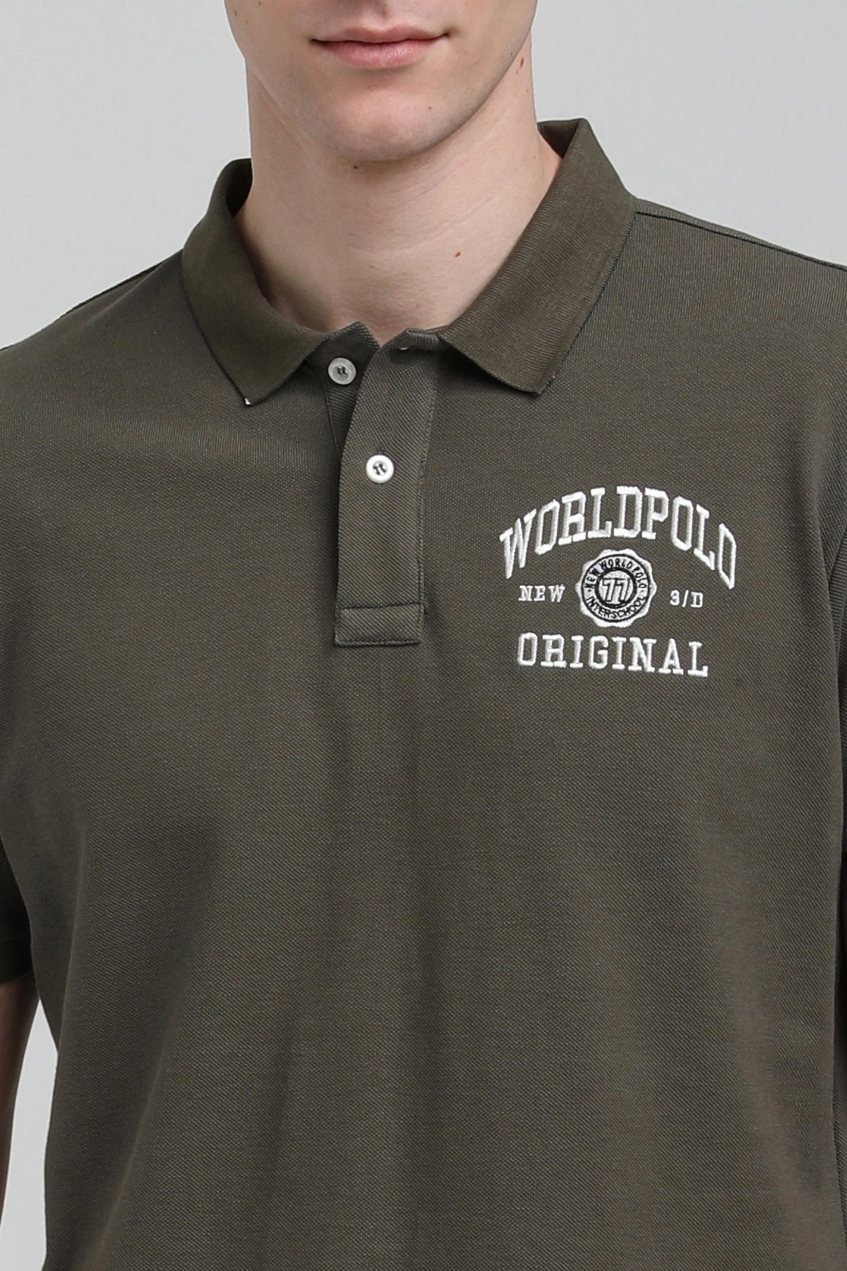 New World Polo Polo Yaka Haki Regular Custom Polo 23SSM10250