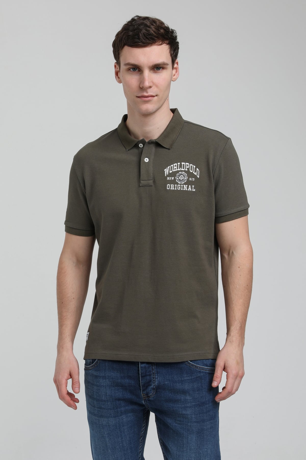 New World Polo Polo Yaka Haki Regular Custom Polo 23SSM10250