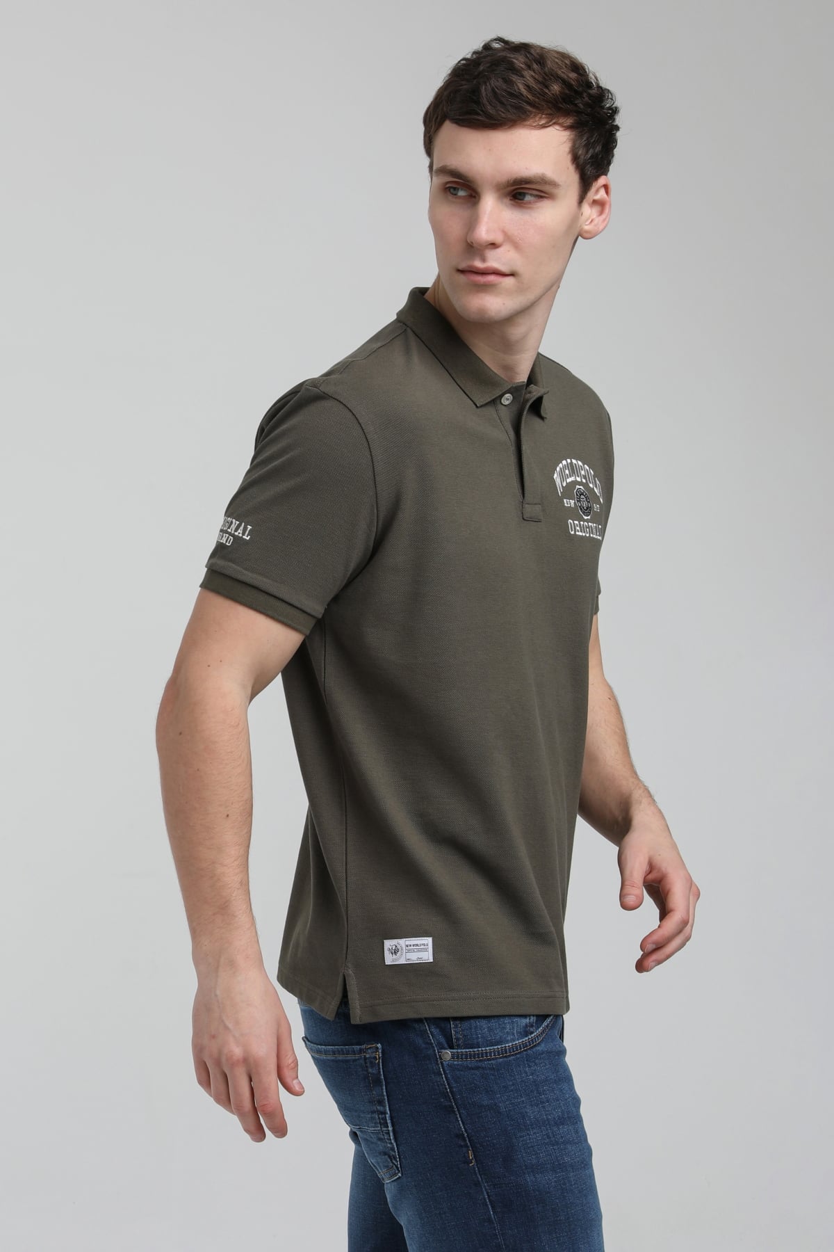 New World Polo Polo Yaka Haki Regular Custom Polo 23SSM10250