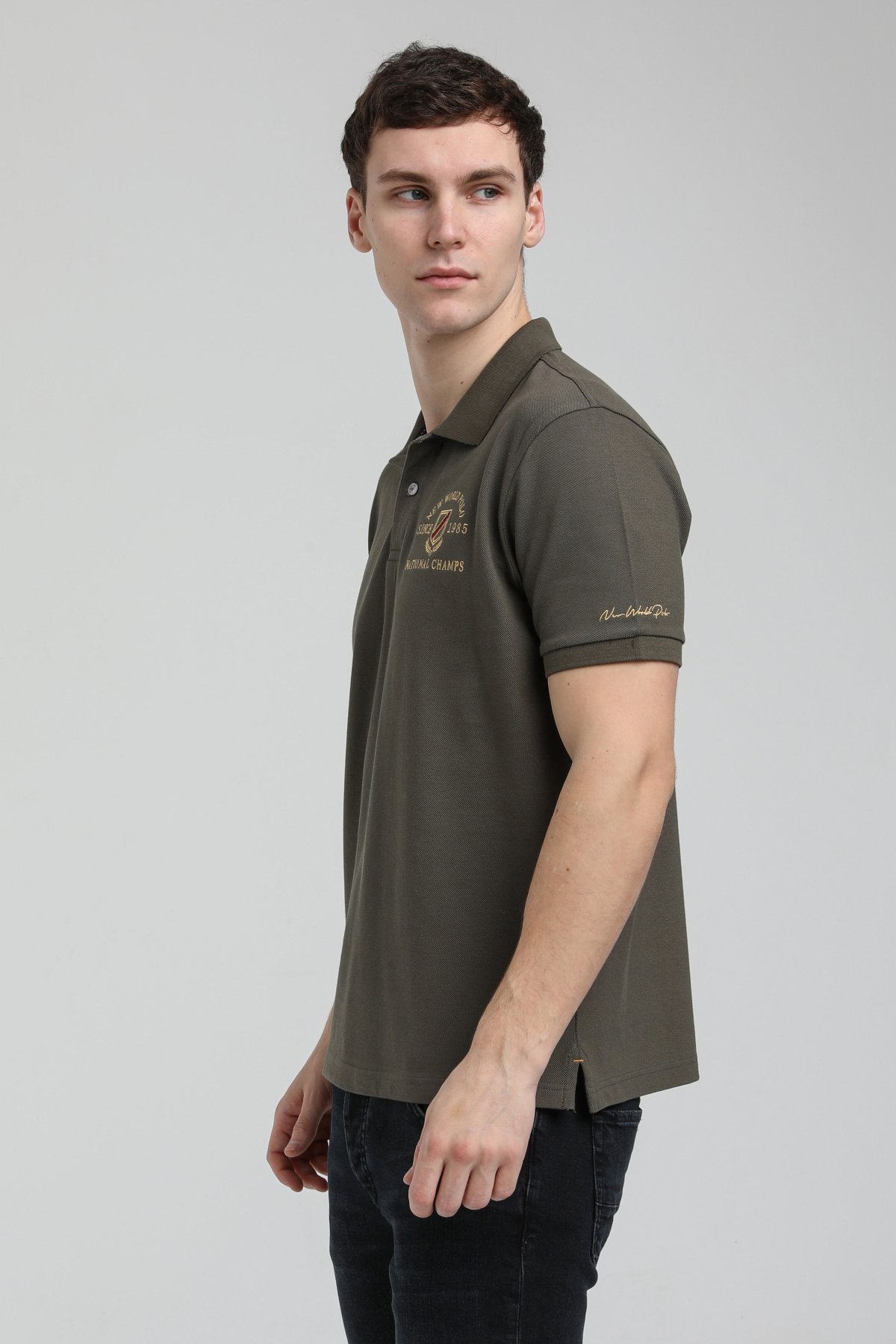New World Polo Polo Yaka Haki Regular Custom Polo 23SSM10251