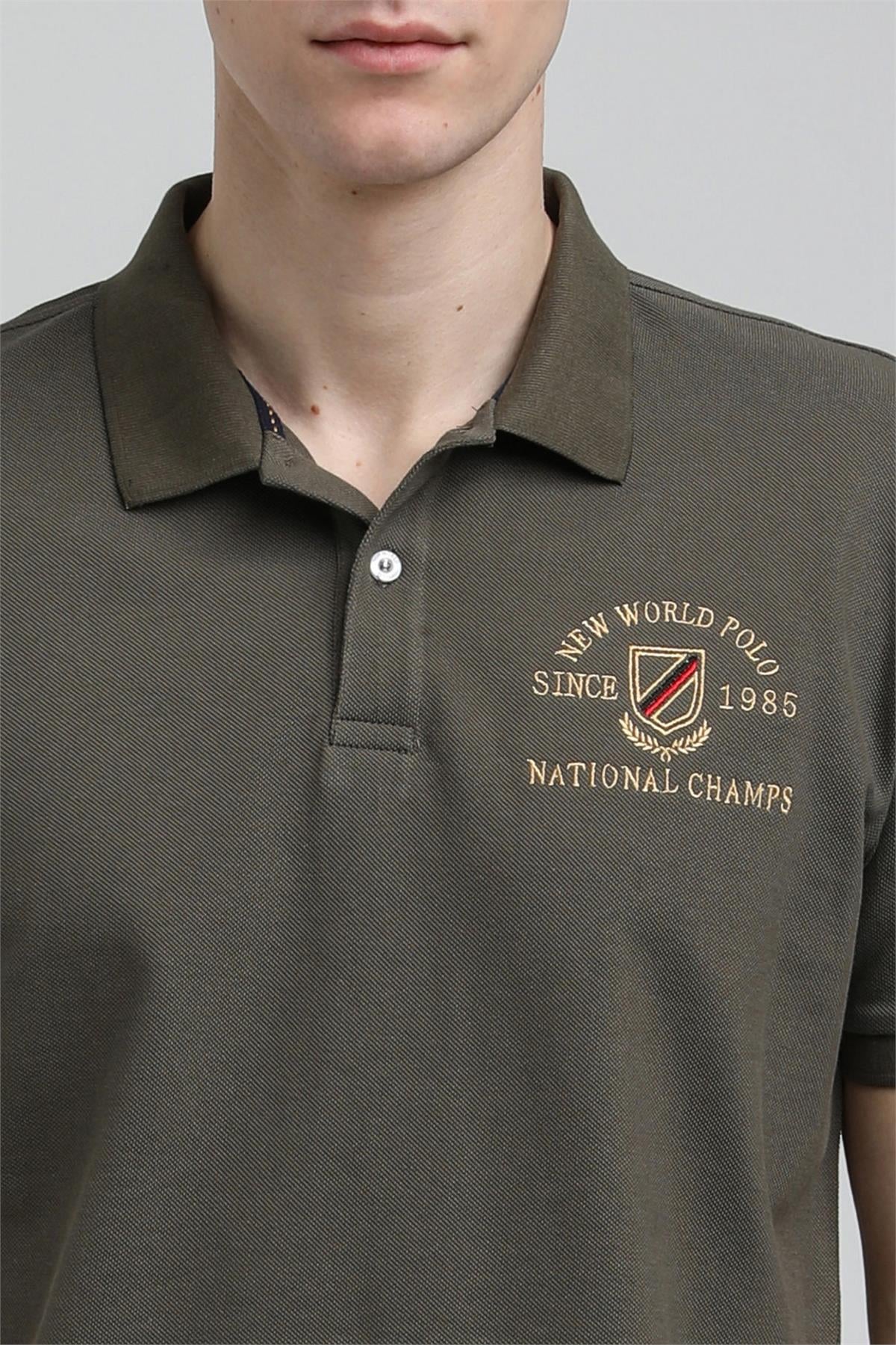 New World Polo Polo Yaka Haki Regular Custom Polo 23SSM10251