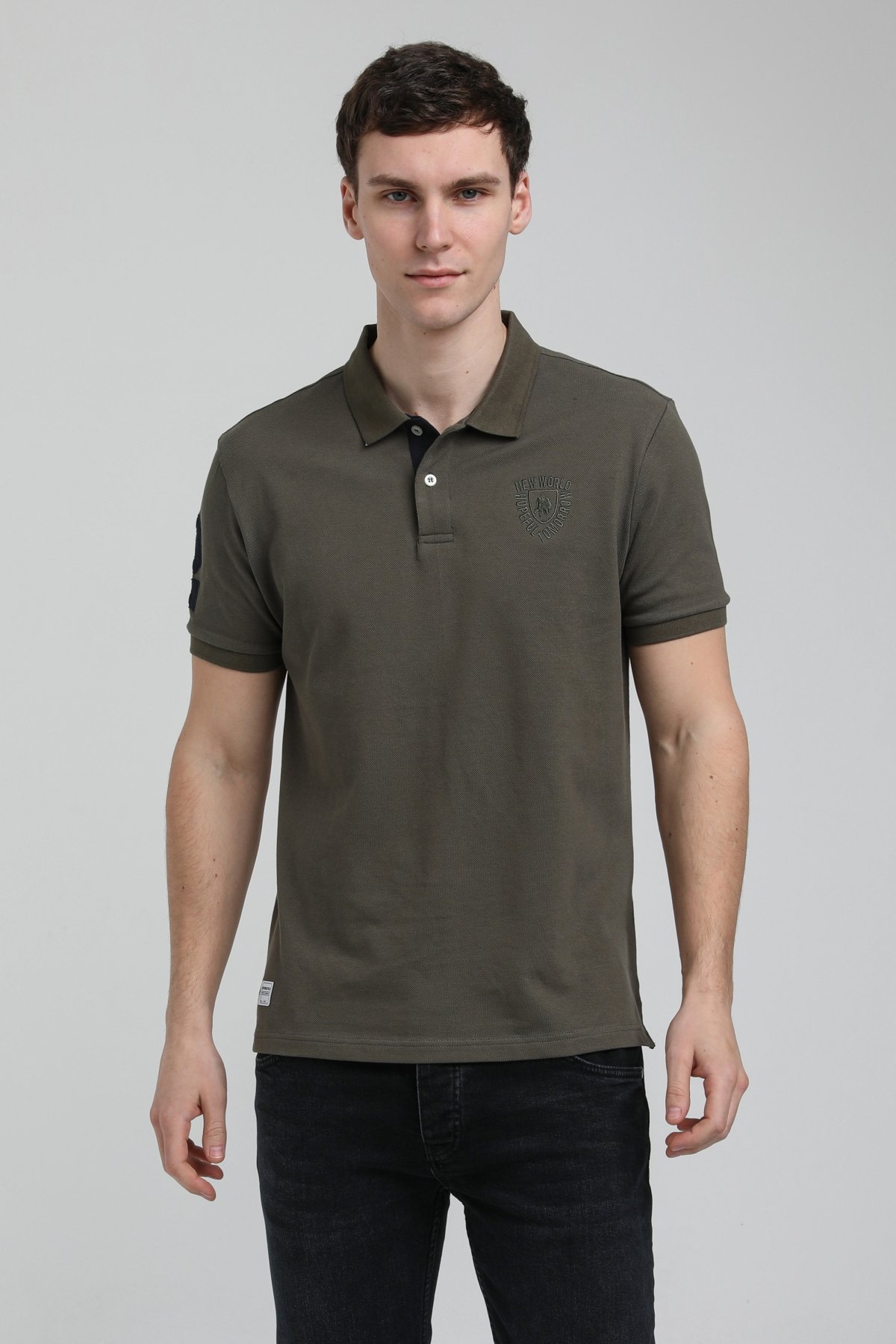 New World Polo Polo Yaka Haki Regular Custom Polo 23SSM10253