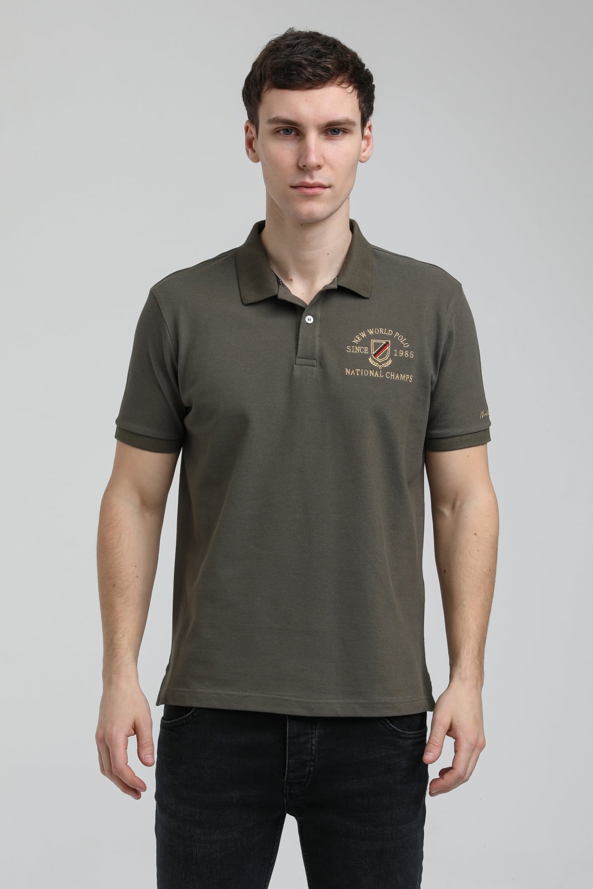 New World Polo Polo Yaka Haki Regular Custom Polo 23SSM10251