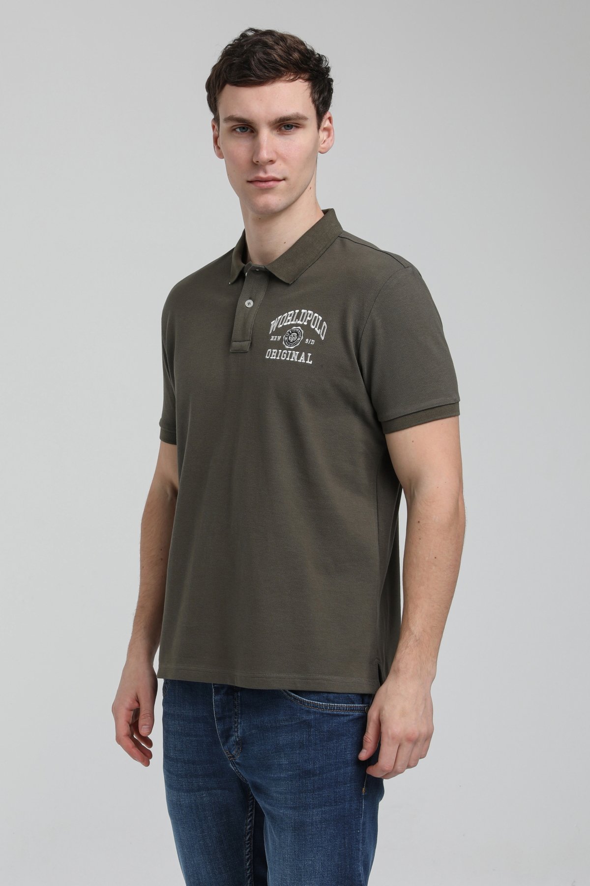 New World Polo Polo Yaka Haki Regular Custom Polo 23SSM10250