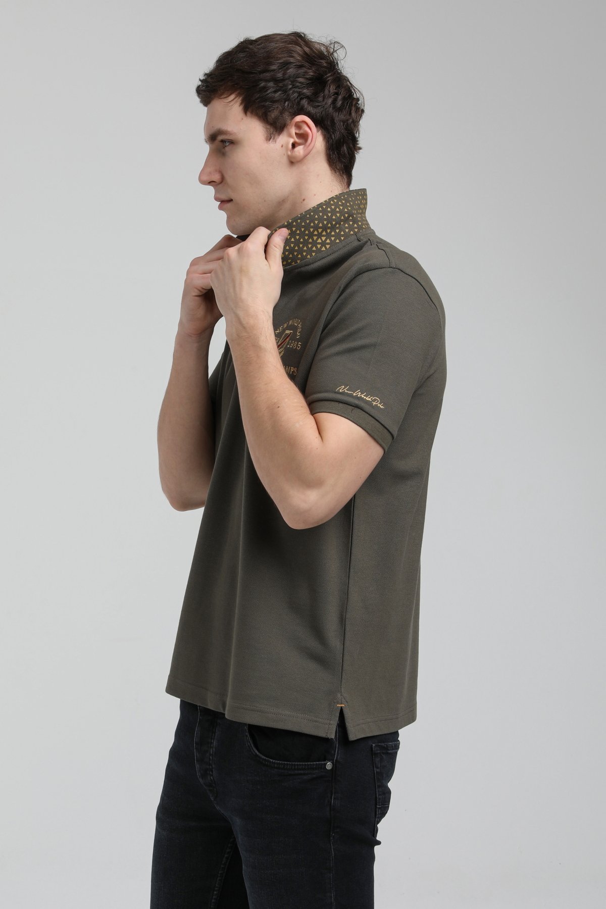 New World Polo Polo Yaka Haki Regular Custom Polo 23SSM10251