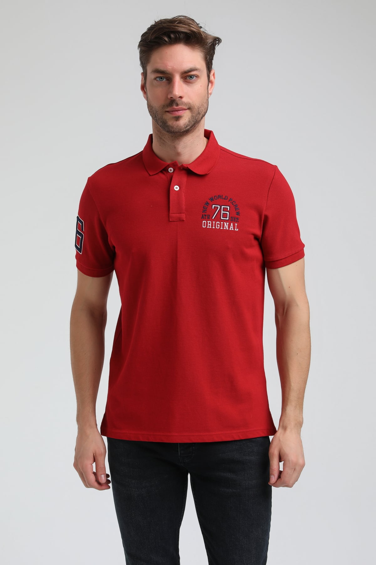 New World Polo Polo Yaka Kırmızı Regular Custom Polo 23SSM10254