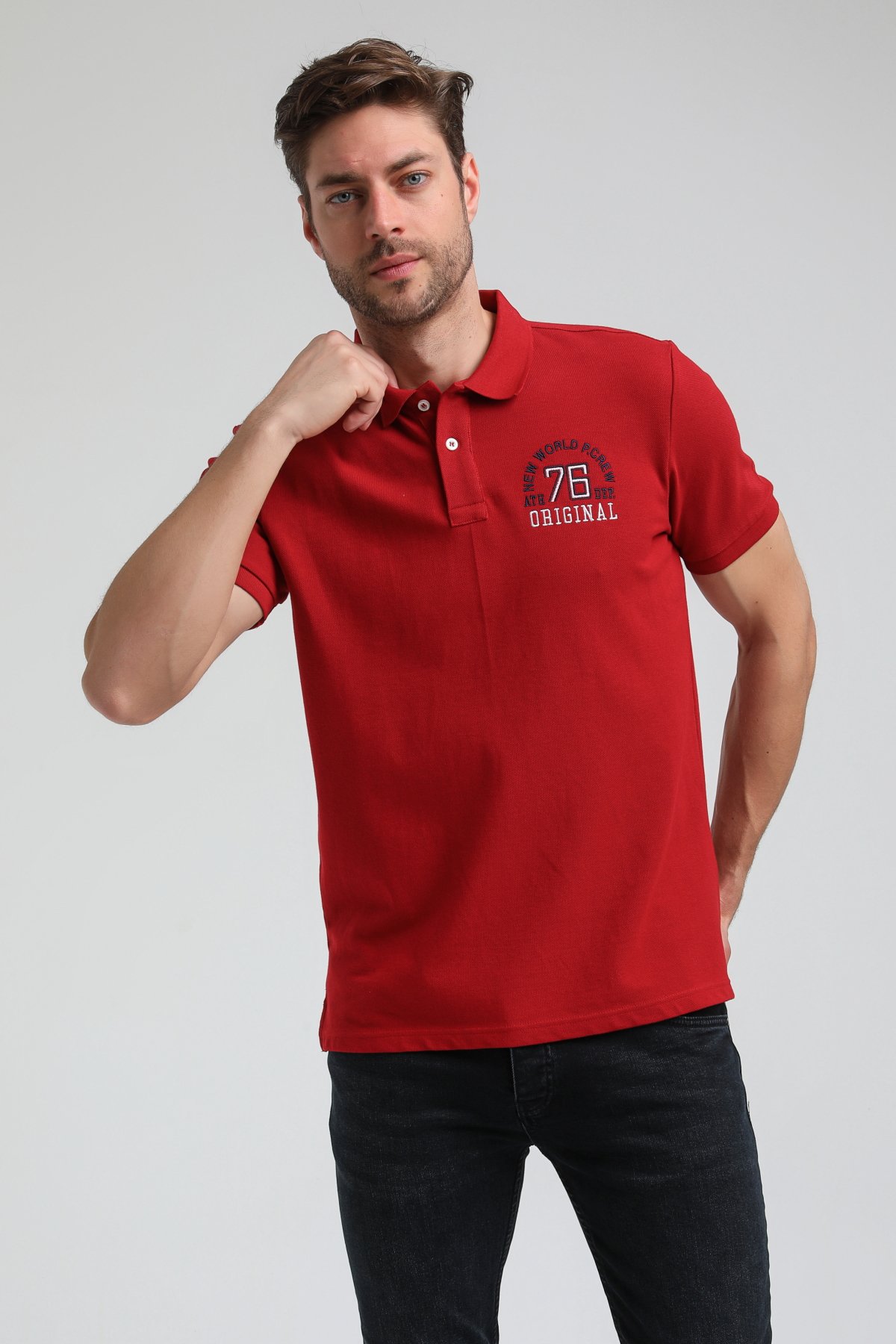 New World Polo Polo Yaka Kırmızı Regular Custom Polo 23SSM10254