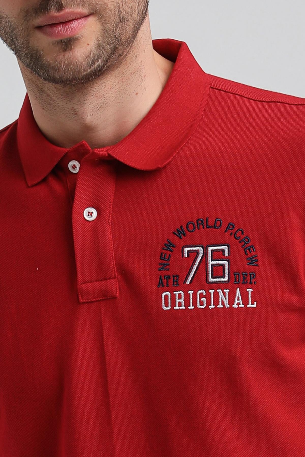 New World Polo Polo Yaka Kırmızı Regular Custom Polo 23SSM10254