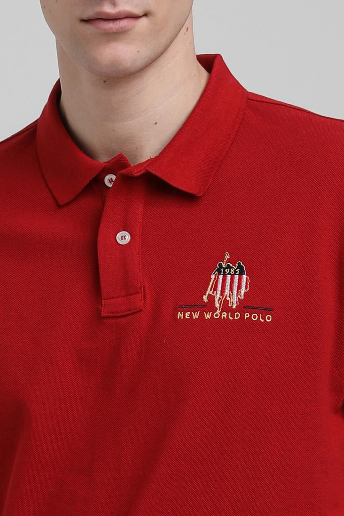 New World Polo Polo Yaka Kırmızı Slim Fit Polo 23SSM10249