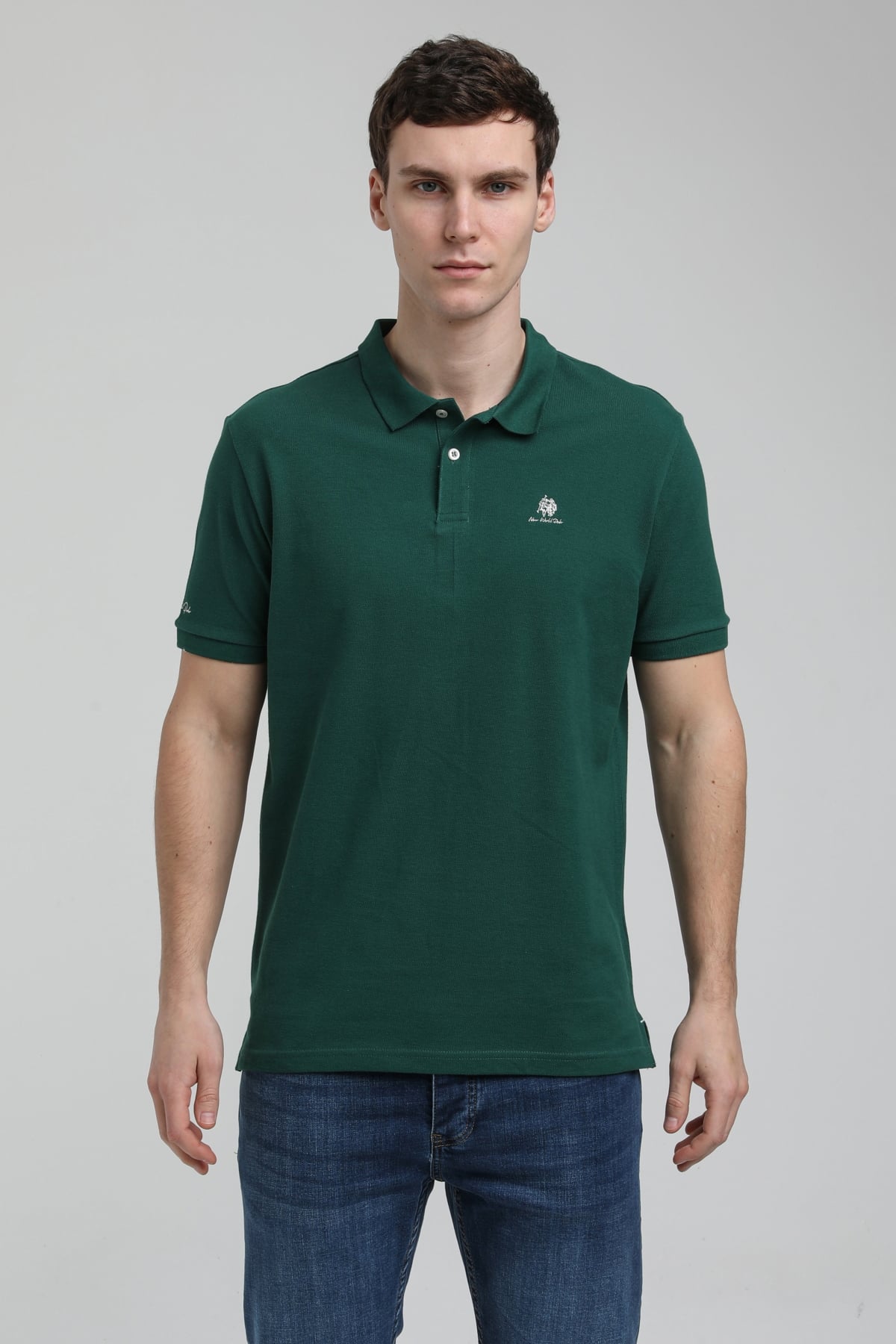 New World Polo Polo Yaka Koyu Yeşil Regular Custom Polo 23SSM10248