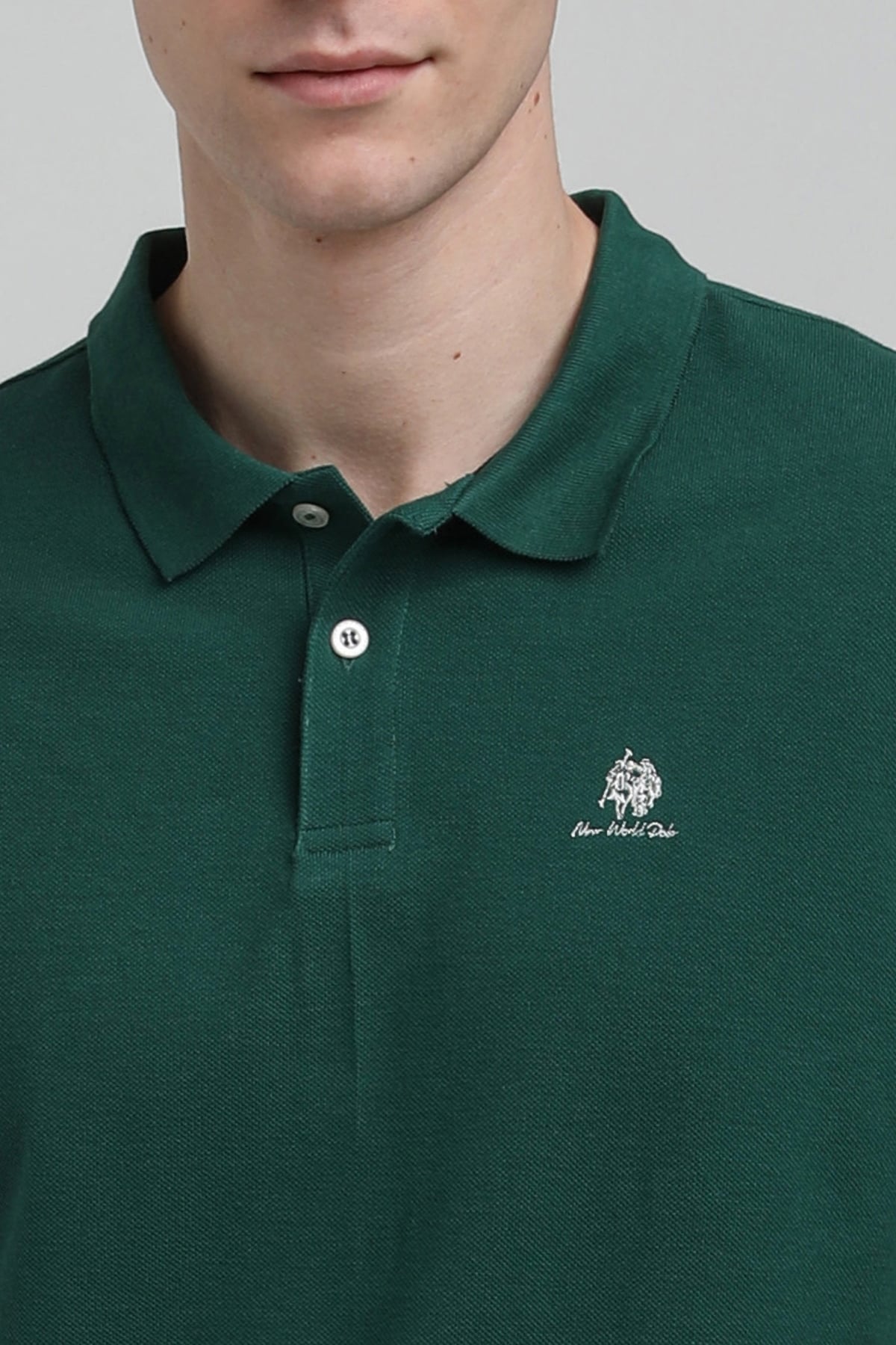 New World Polo Polo Yaka Koyu Yeşil Regular Custom Polo 23SSM10248