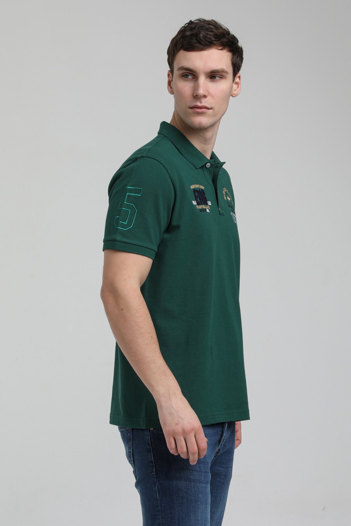 New World Polo Polo Yaka Koyu Yeşil Regular Custom Polo 23SSM10256