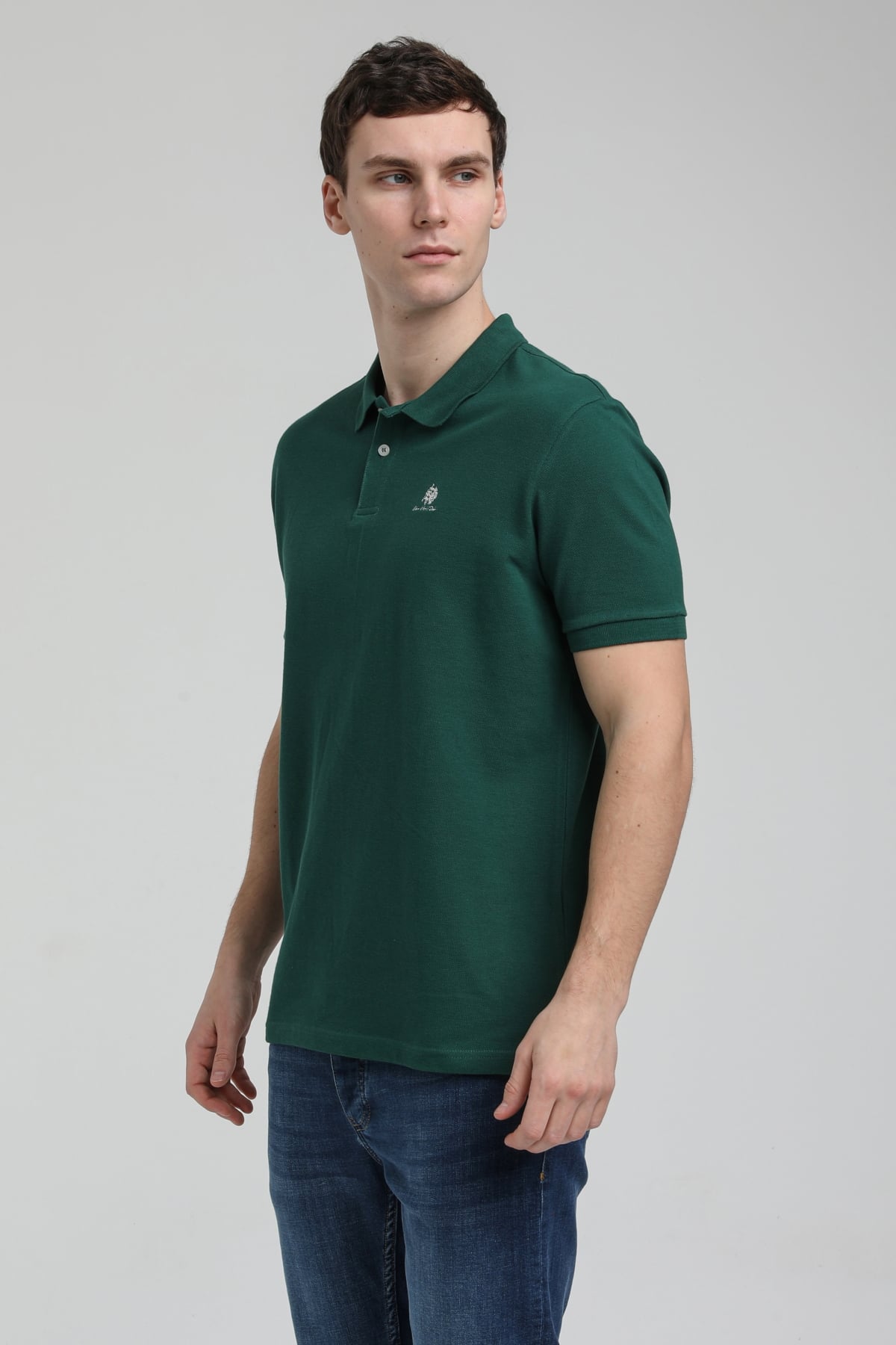 New World Polo Polo Yaka Koyu Yeşil Regular Custom Polo 23SSM10248