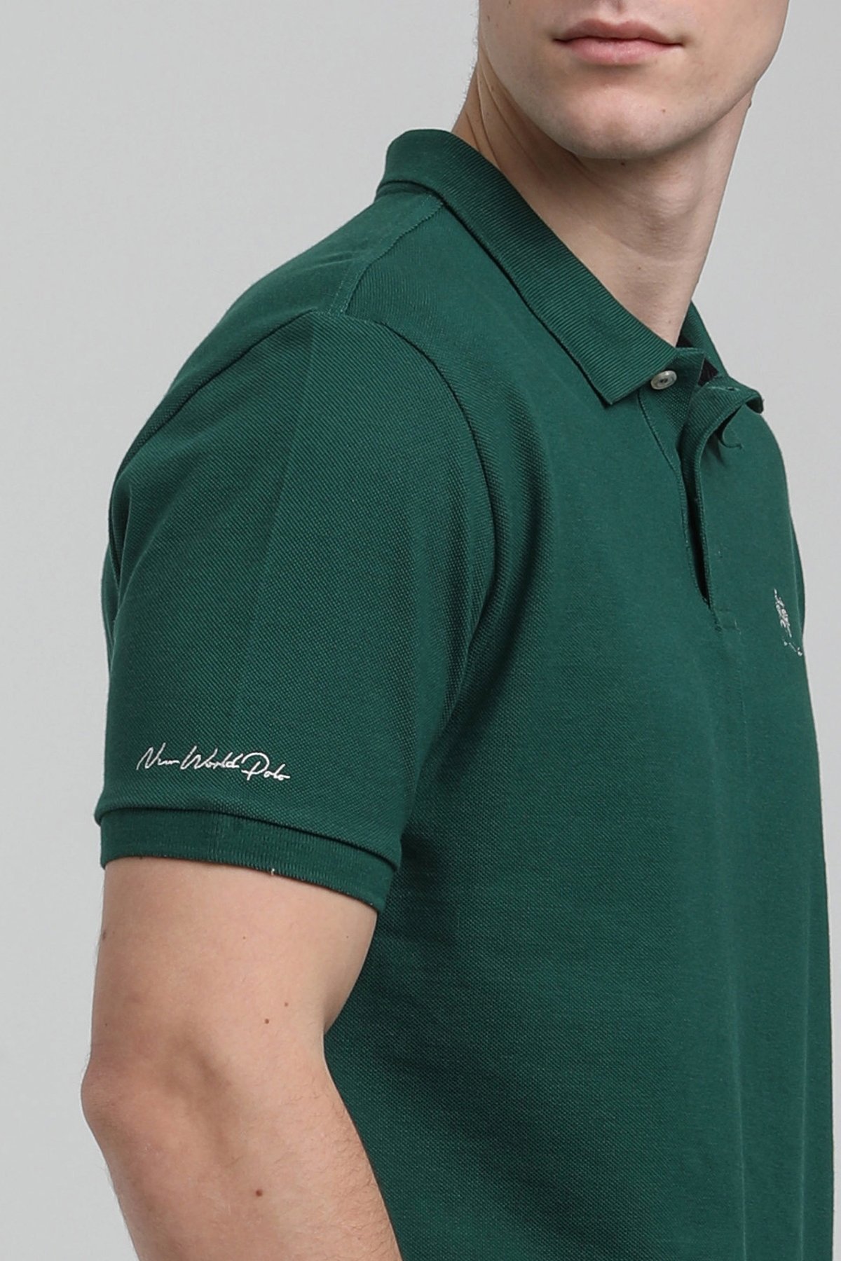 New World Polo Polo Yaka Koyu Yeşil Regular Custom Polo 23SSM10248