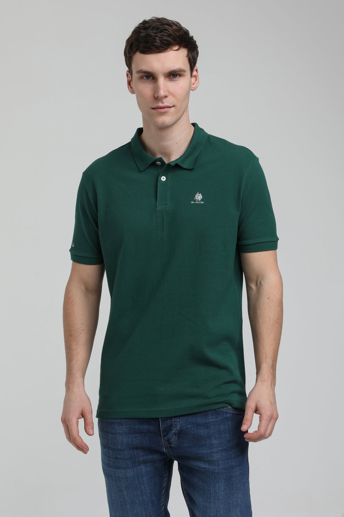 New World Polo Polo Yaka Koyu Yeşil Regular Custom Polo 23SSM10248