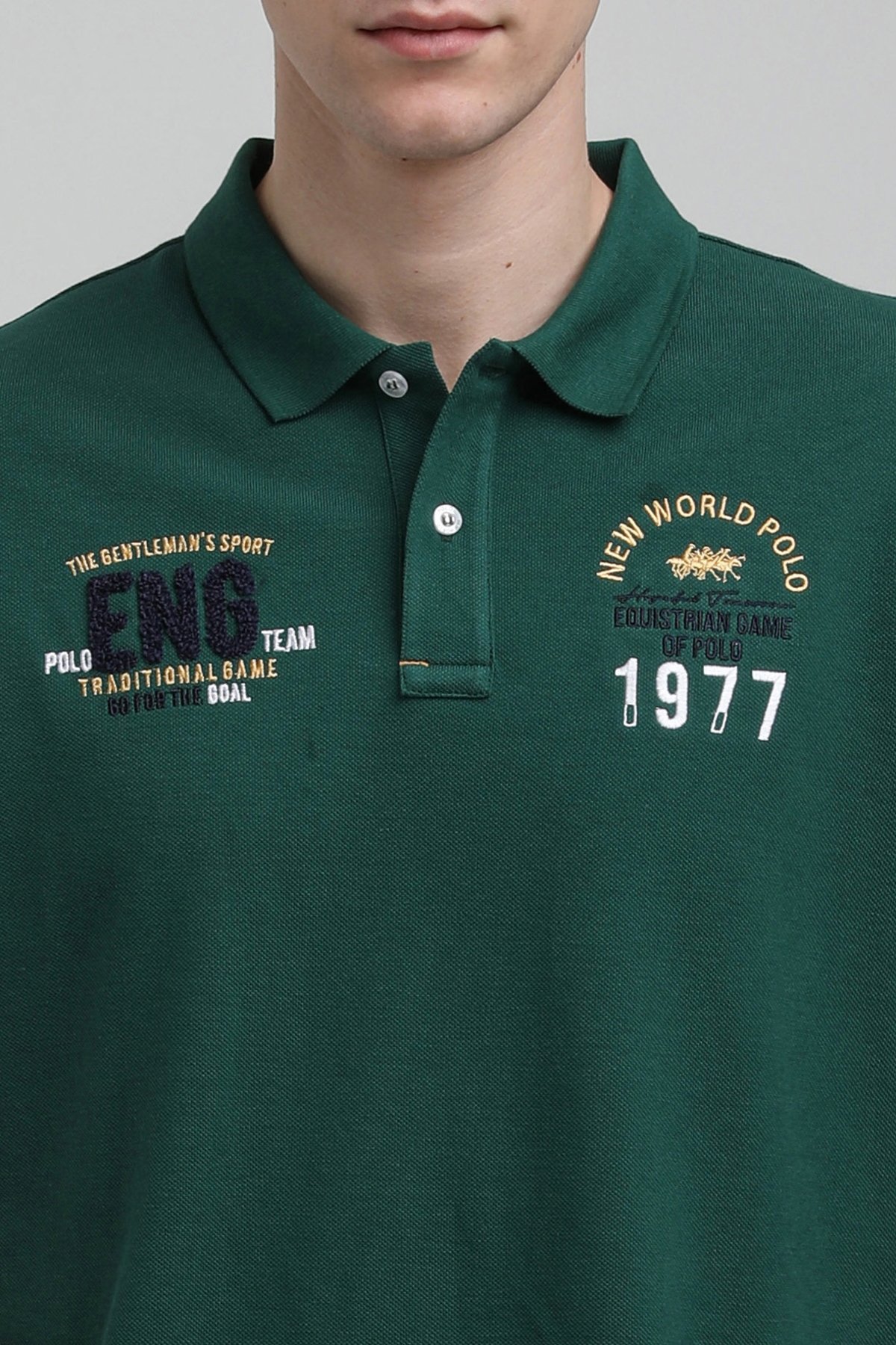 New World Polo Polo Yaka Koyu Yeşil Regular Custom Polo 23SSM10256