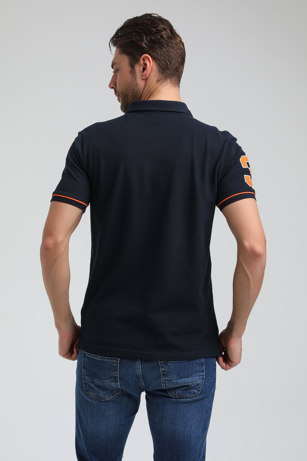 New World Polo Polo Yaka Lacivert Big Size Polo 23SSM10252
