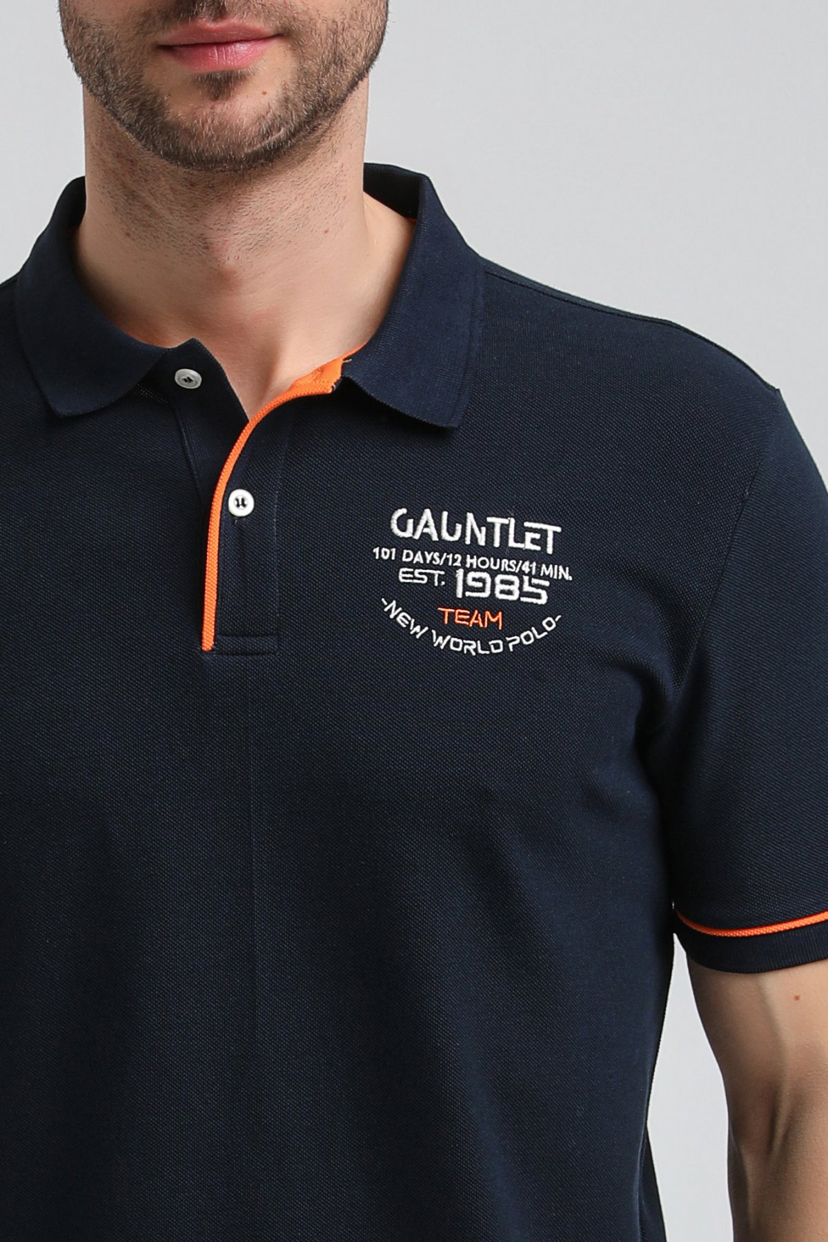 New World Polo Polo Yaka Lacivert Big Size Polo 23SSM10252
