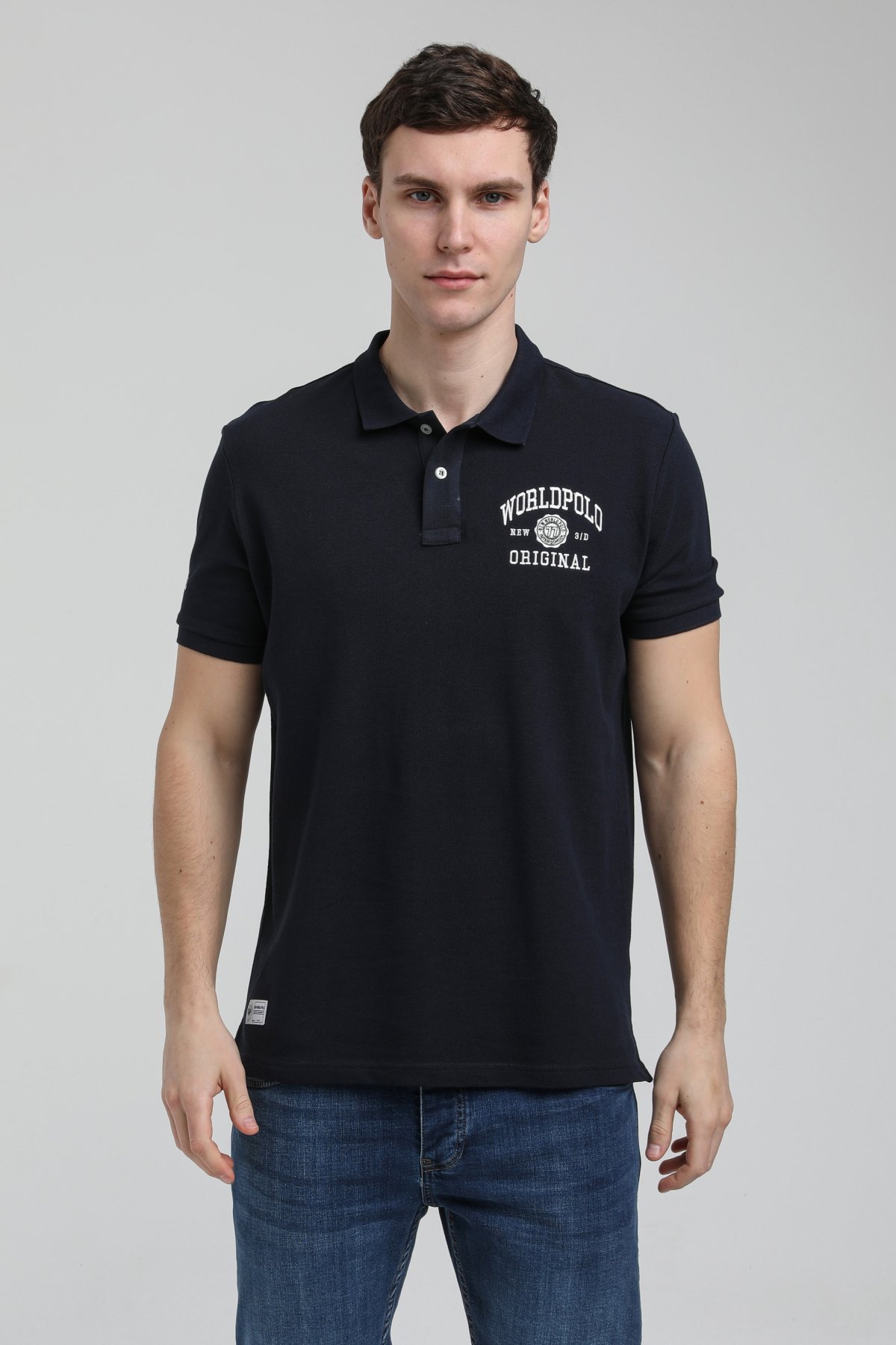 New World Polo Polo Yaka Lacivert Regular Custom Polo 23SSM10250